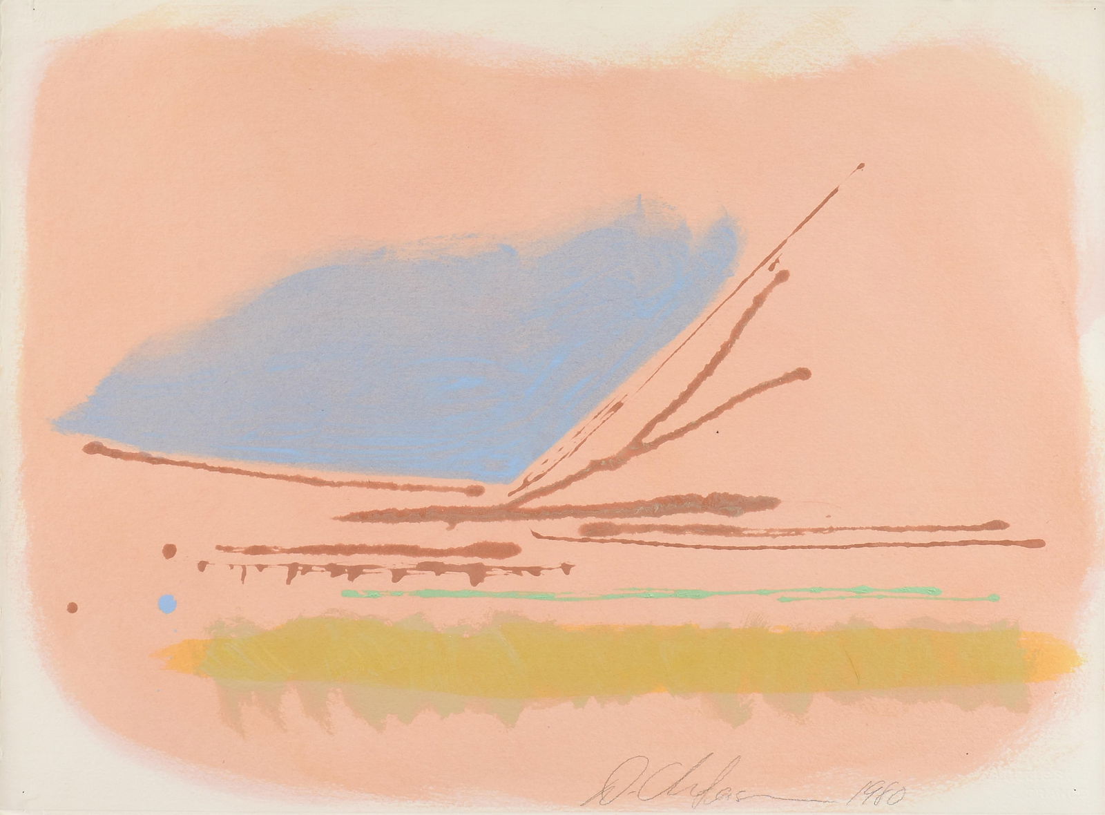 DAN CHRISTENSEN (American 1942-2007) "A047-80," 1980, (1 of 13)