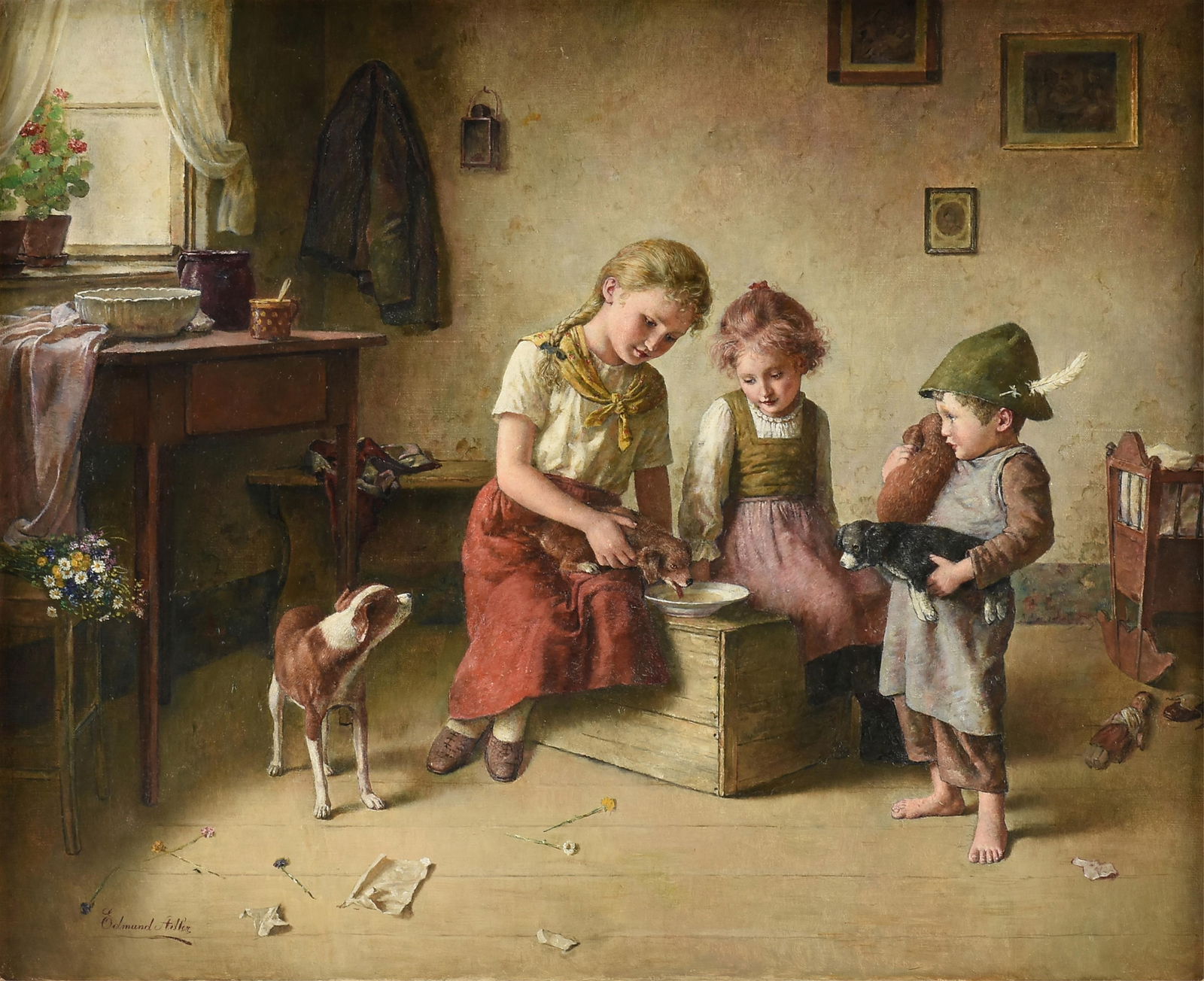 EDMUND ADLER (Austrian 1876-1965) "Happy Playmates," 20TH CENTURY, (1 of 20)