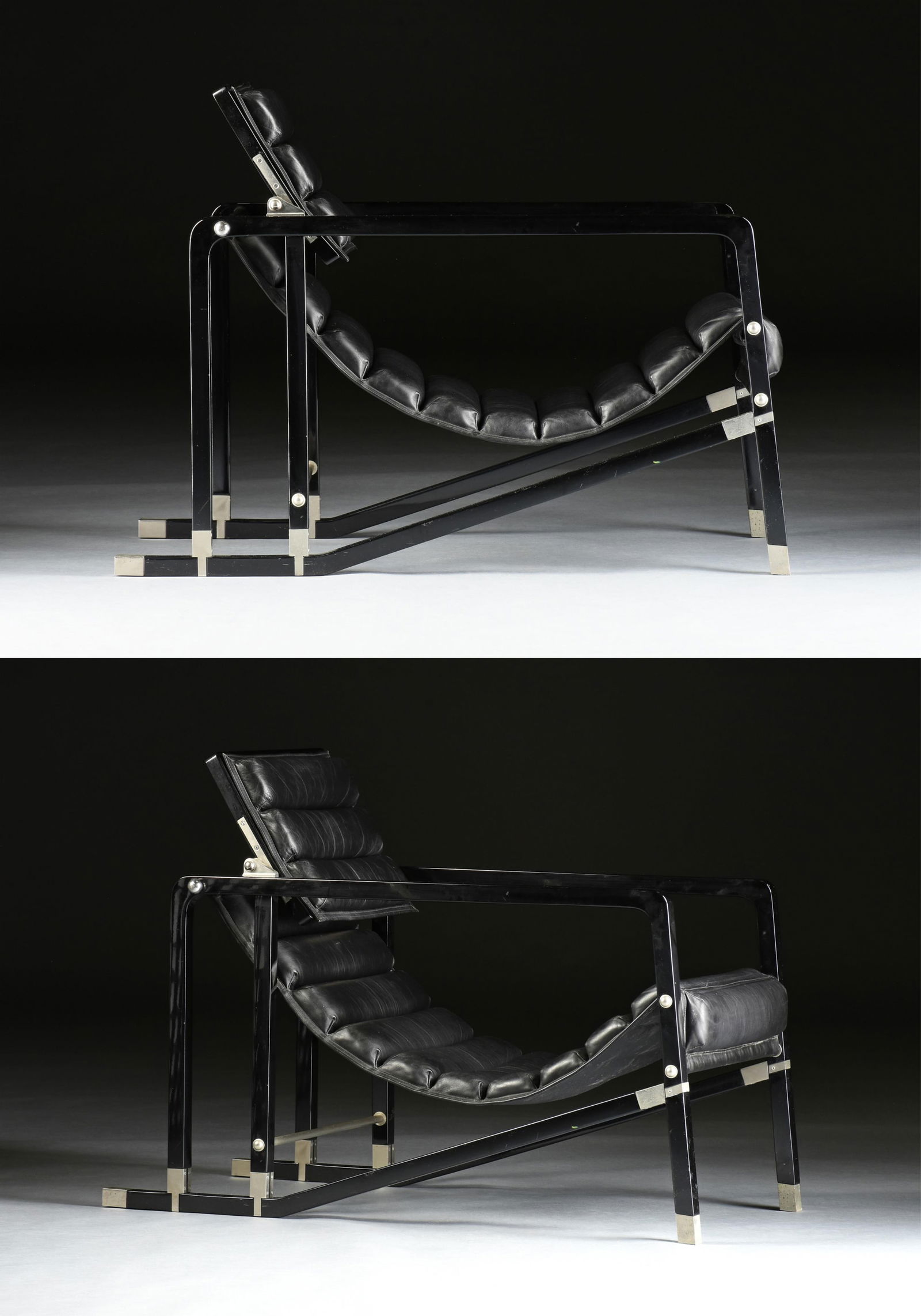 EILEEN GRAY (Irish 1878-1976) A PAIR OF "Transat" LOUNGE CHAIRS, CIRCA 1980s, (1 of 8)