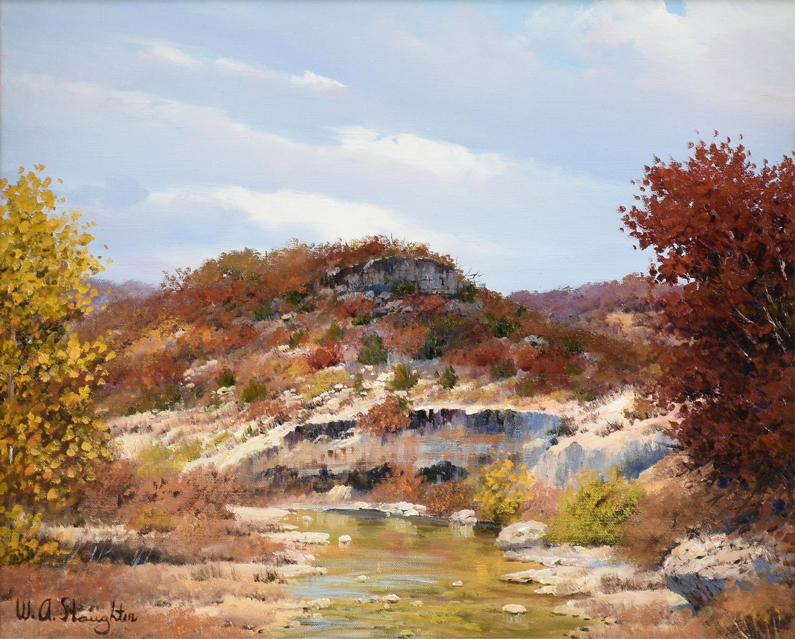 WILLIAM A. SLAUGHTER (American/Texas 1923-2003) "Landscape with Creek," 20TH CENTURY, (1 of 11)