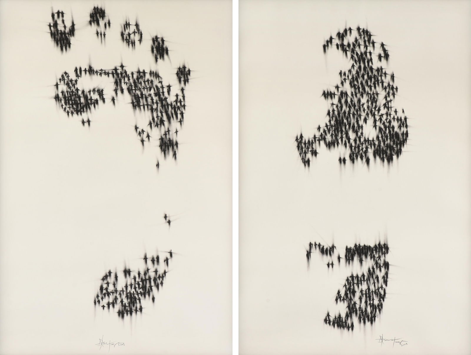 DALVIS TUYA (Cuban b. 1974) A DIPTYCH, "Clothed and Naked," 2008, (1 of 15)