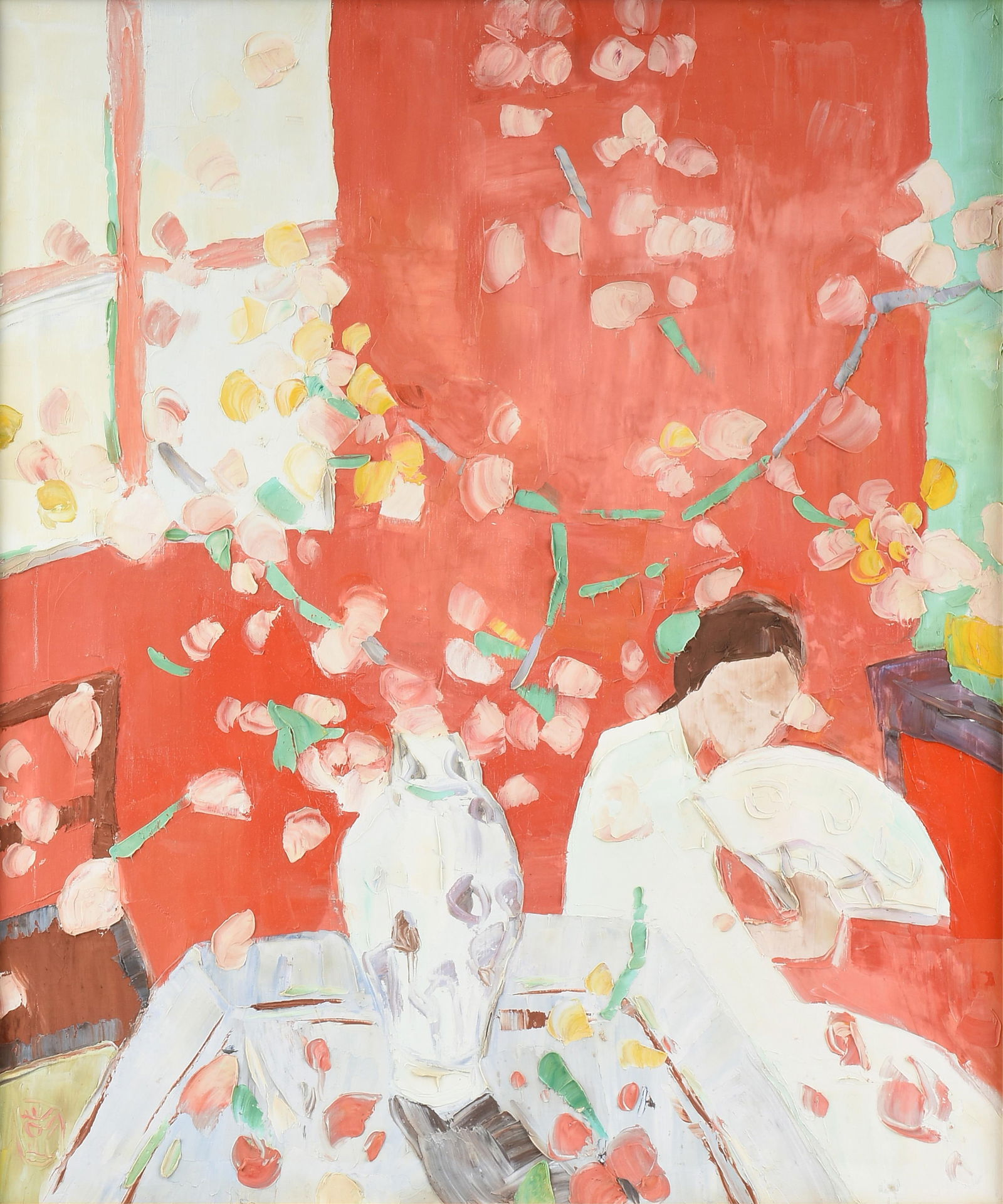 JEN PANG (Chinese b. 1928) "Woman with Plum Blossoms" CIRCA 1970, (1 of 17)