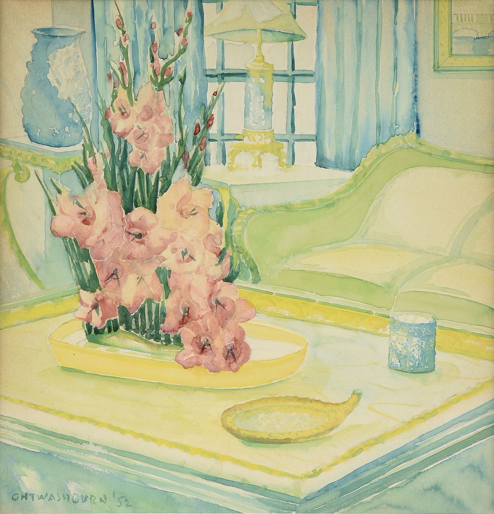 G.H. THOMAS WASHBURN (American/Texas 1890-1972) "Interior with Gladiolus," 1952, (1 of 11)