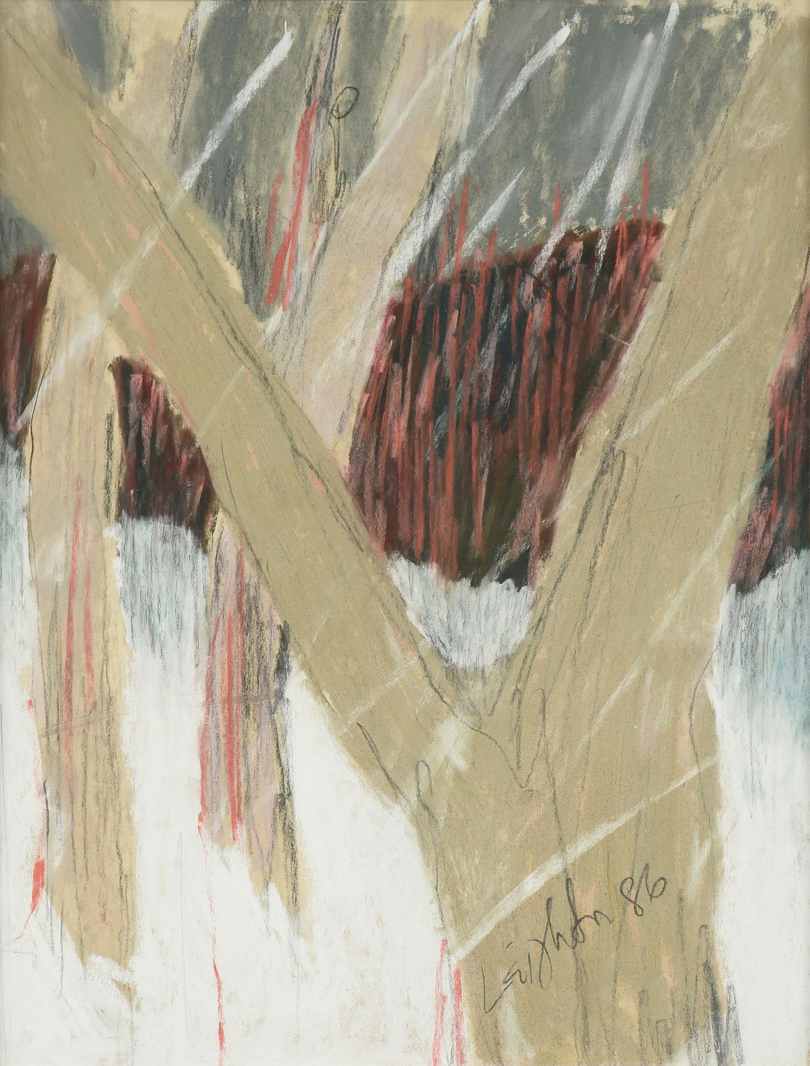 JUDITH LEBARON LEIGHTON (American 1929-2011) "Abstract Trees (Untitled)," 1986, (1 of 9)