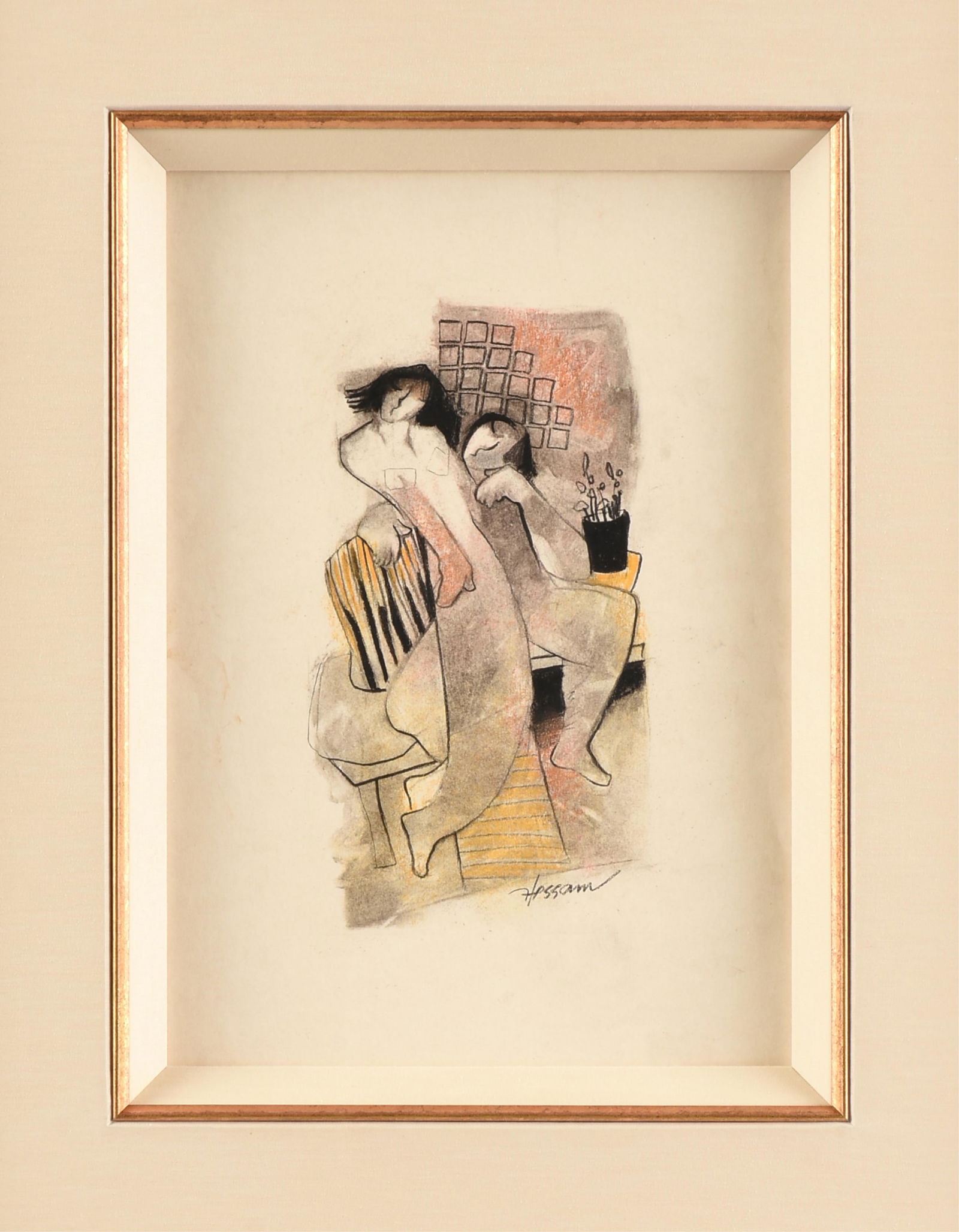 HESSAM ABRISHAMI (Iranian/American b. 1951) "Two Figures (Untitled)," CIRCA 2002, (1 of 8)