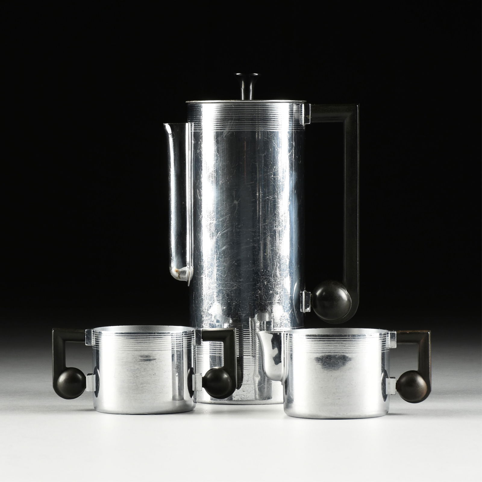 C.R. THEODORE HESS (AMERICAN 1873 - after 1937) A BRUCE-HUNT ART DECO COFFEE SET, AMERICAN, CIRCA (1 of 9)