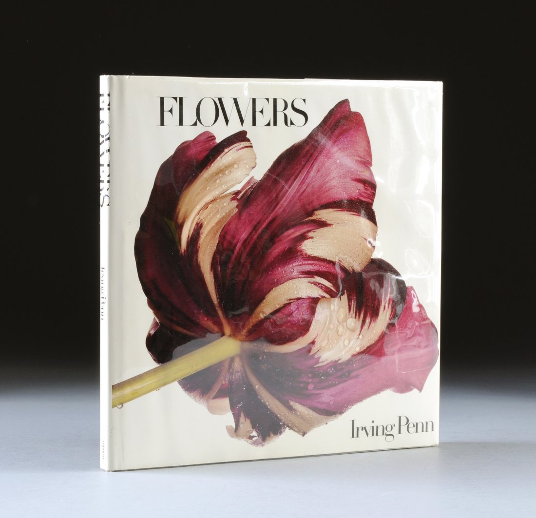 PENN, IRVING (1917-2009) Flowers New York: Harmon: PENN, IRVING (1917-2009) Flowers New York: Harmony Books, 1980. Signed. Bound linen boards in a dust jacket, Features photographs that originally appeared in the Christmas issues of Vogue from 1967-19