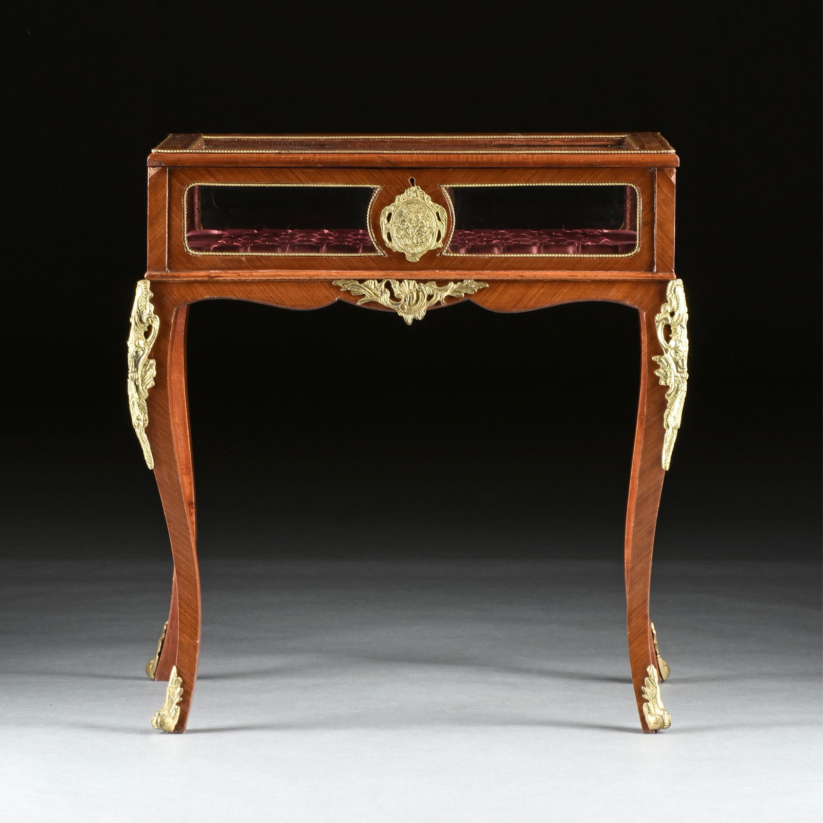 A LOUIS XV STYLE VENEERED BIJOUTERIE DISPLAY TABLE, 19TH/20TH CENTURY, (1 of 9)