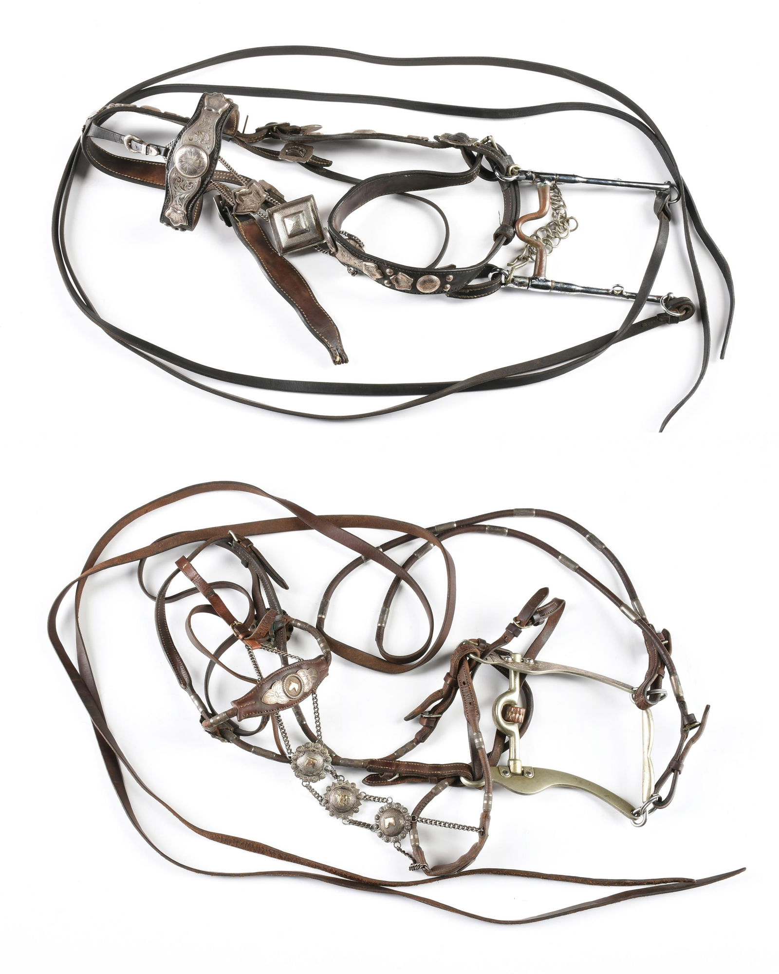 TWO STERLING SILVER MOUNTED BRIDLES, KEYSTON BROTHERS AND FRANKIE PAUL, AMERICAN, MID 20TH CENTURY, (1 of 14)