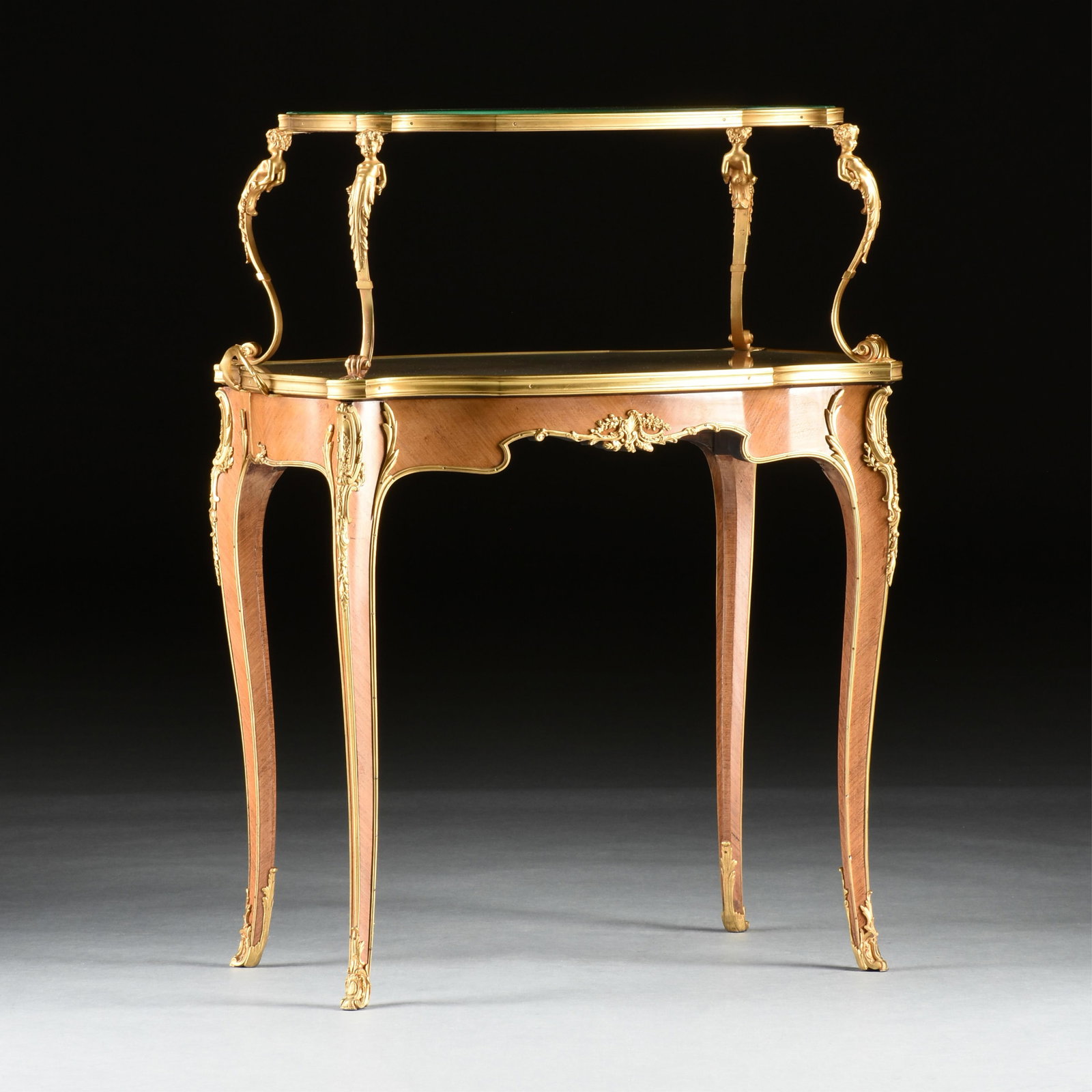 A ROCOCO STYLE TWO-TIER DESSERT TABLE, FRENCH, LATE 19TH CENTURY, (1 of 8)