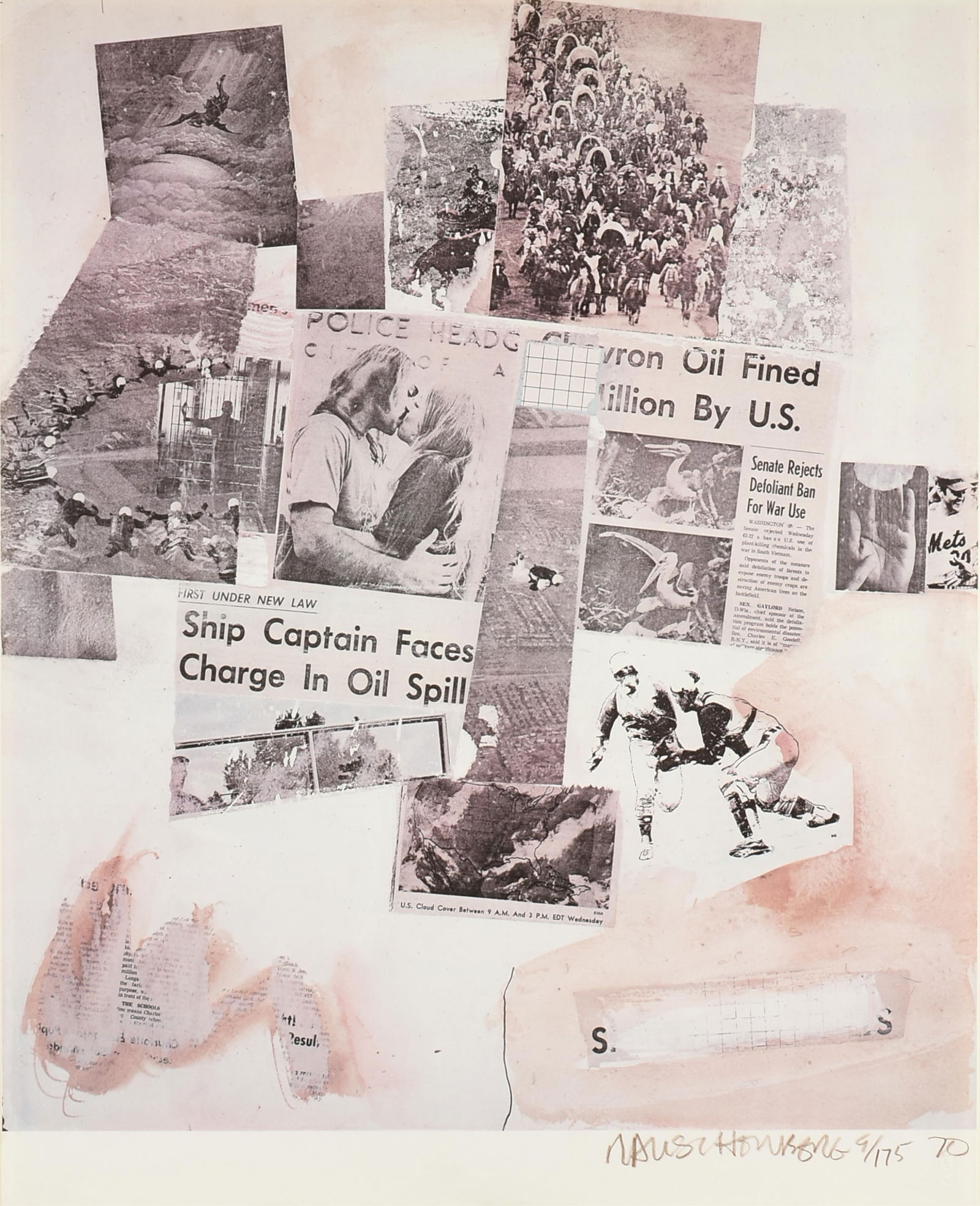 ROBERT RAUSCHENBERG (American 1925-2008) "Untitled (from Peace Portfolio I)," 1970, (1 of 14)