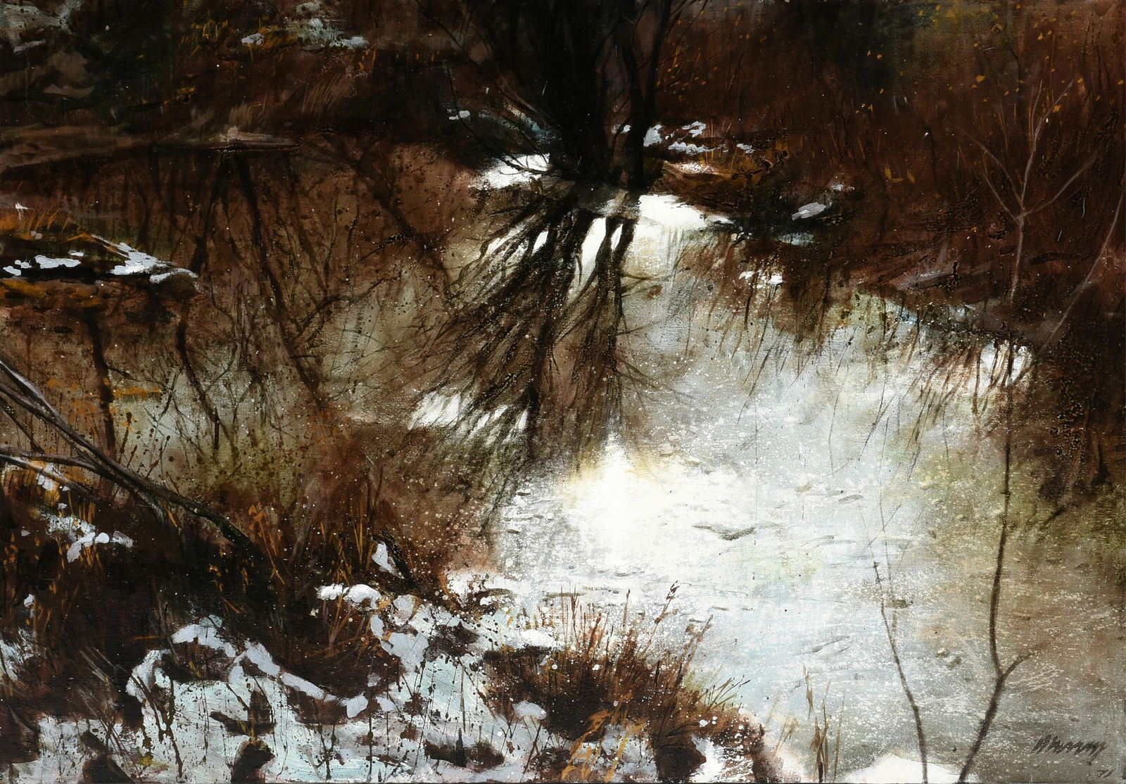 RICHARD MURRAY (American b. 1948) "Woodland and Stream (Untitled)," 1971, (1 of 14)