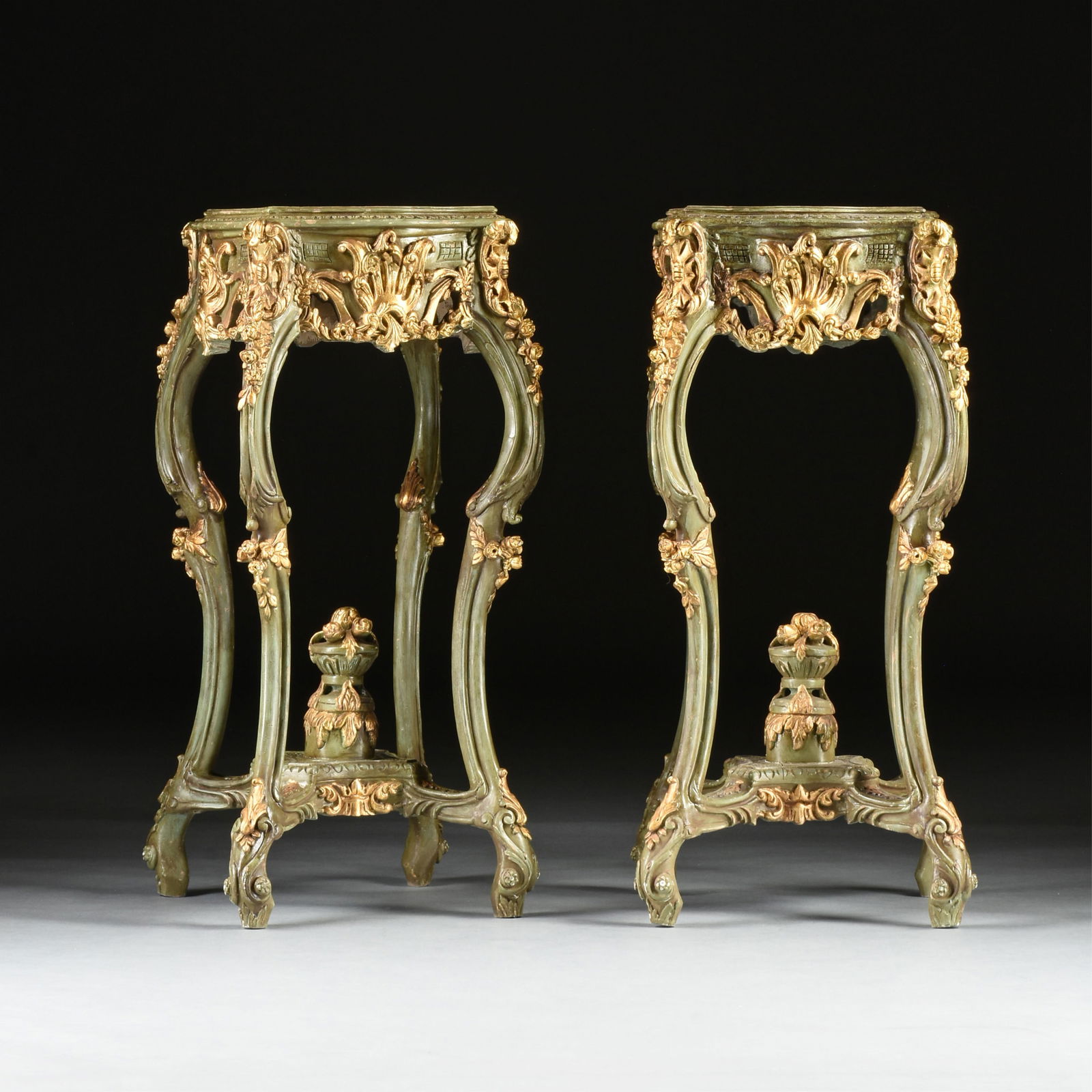 A PAIR OF BAROQUE STYLE PLANT STANDS, 20TH CENTURY, (1 of 6)