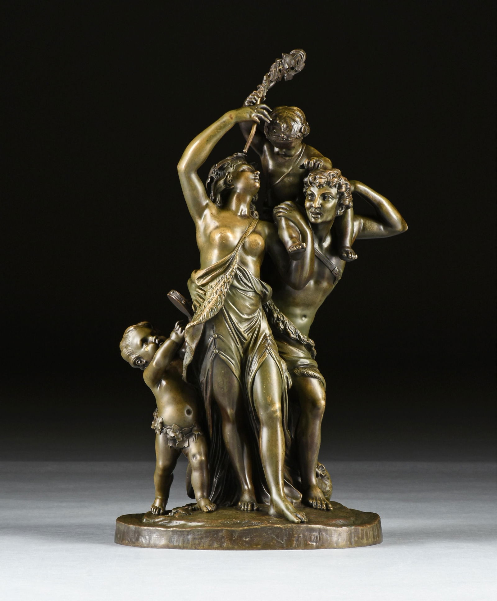 after CLAUDE MICHEL (CLODION) "Dancing Bacchantes and Putti," 20TH CENTURY, (1 of 15)