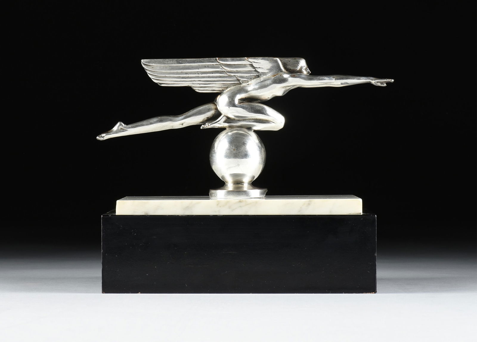 HARRIET WHITNEY FRISHMUTH (American 1880-1980) A GORHAM "Speed" AUTOMOBILE MASCOT, AMERICAN, (1 of 9)