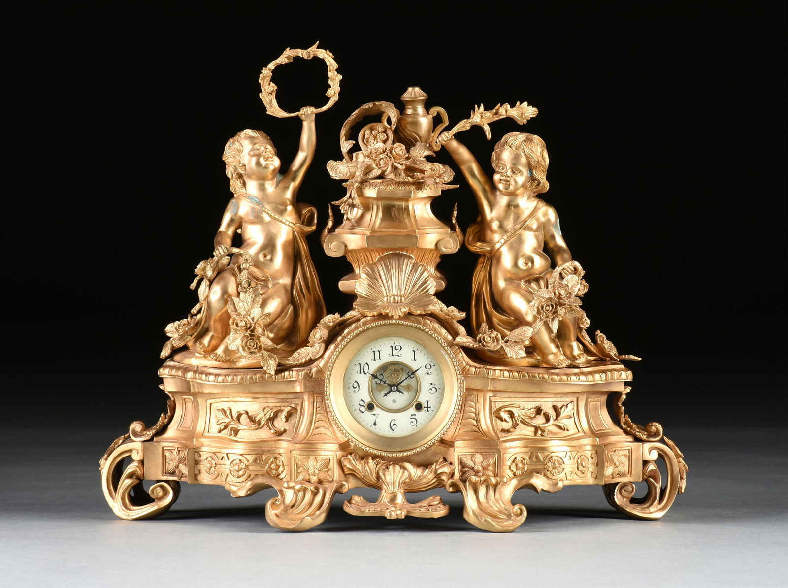 AN ANSONIA CLOCK CO. ROCOCO STYLE MANTEL CLOCK, AMERICAN 19TH/20TH CENTURY, (1 of 11)