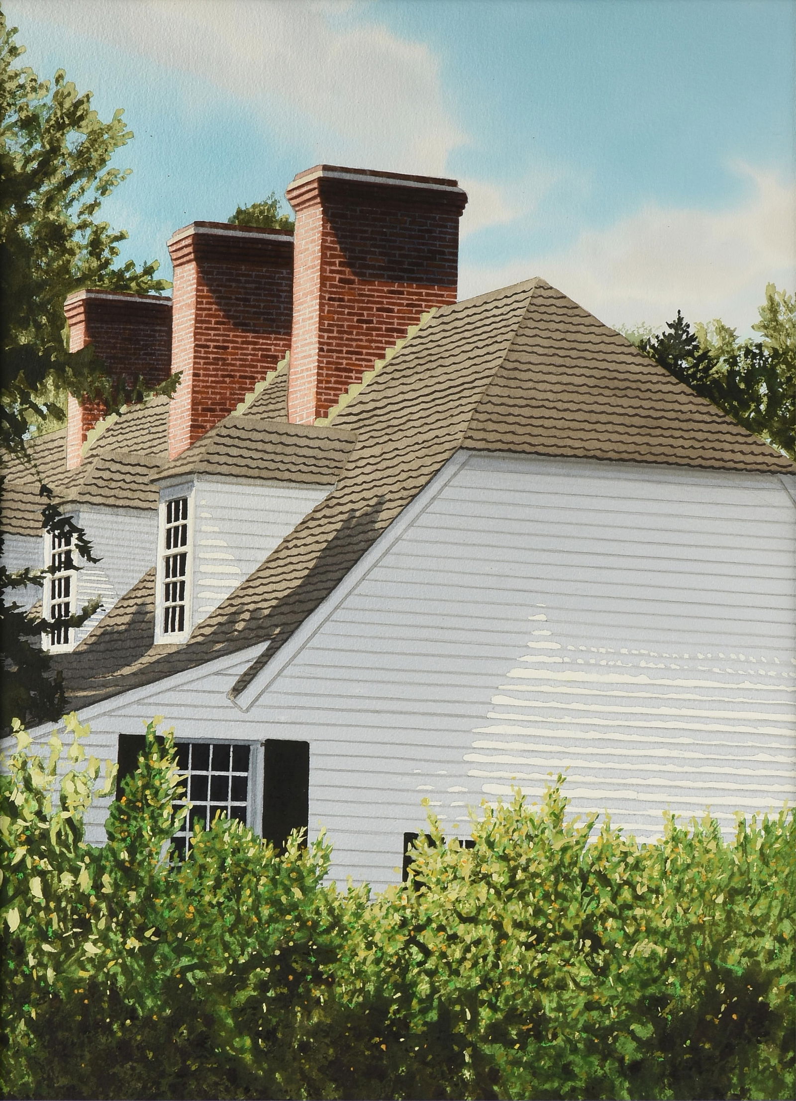 THOMAS A. NEWNAM (American b. 1946) "White House (Untitled)," 21ST CENTURY,: THOMAS A. NEWNAM (American b. 1946) "White House (Untitled)," 21ST CENTURY,watercolor on paper.28 1/2 x 21 in. (72.4 x 53.3 cm.), Frame: 39 x 31 1/2 in. (99.1 x 80 cm.) Provenance: Private Collection,