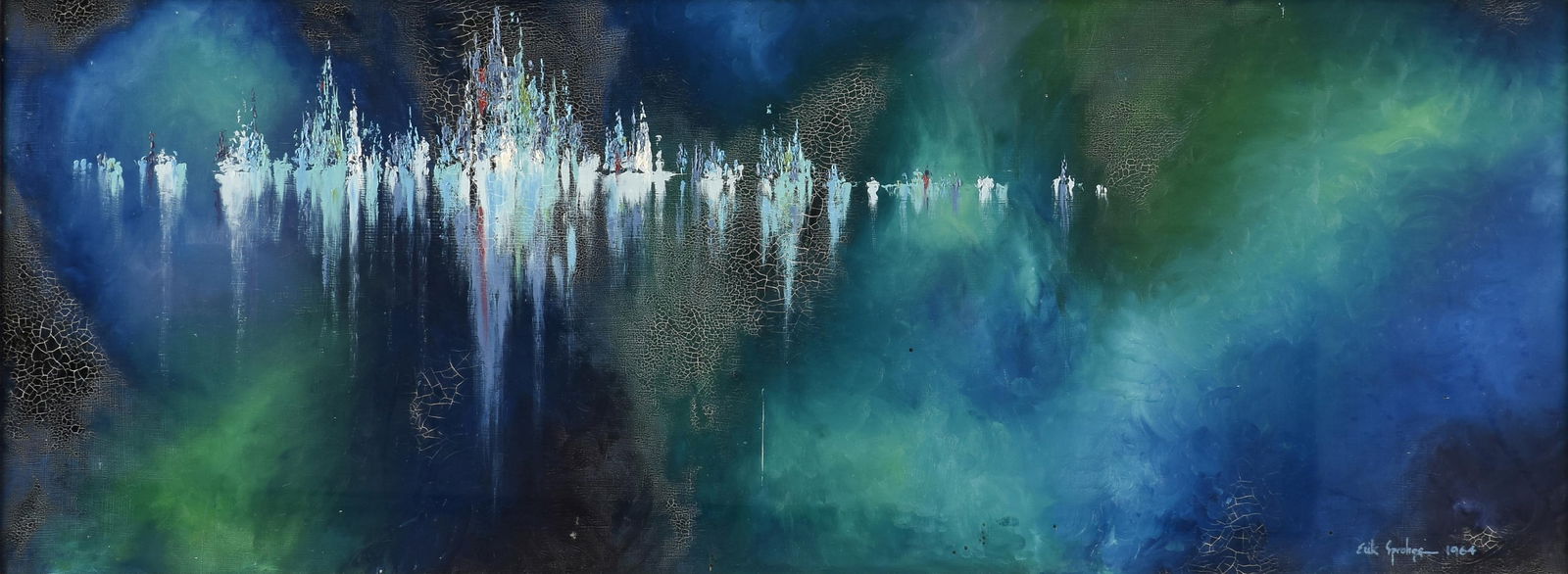 ERIK SPROHGE (American b. 1932) "Abstract in Blue and Green (Untitled)," 1964, (1 of 11)