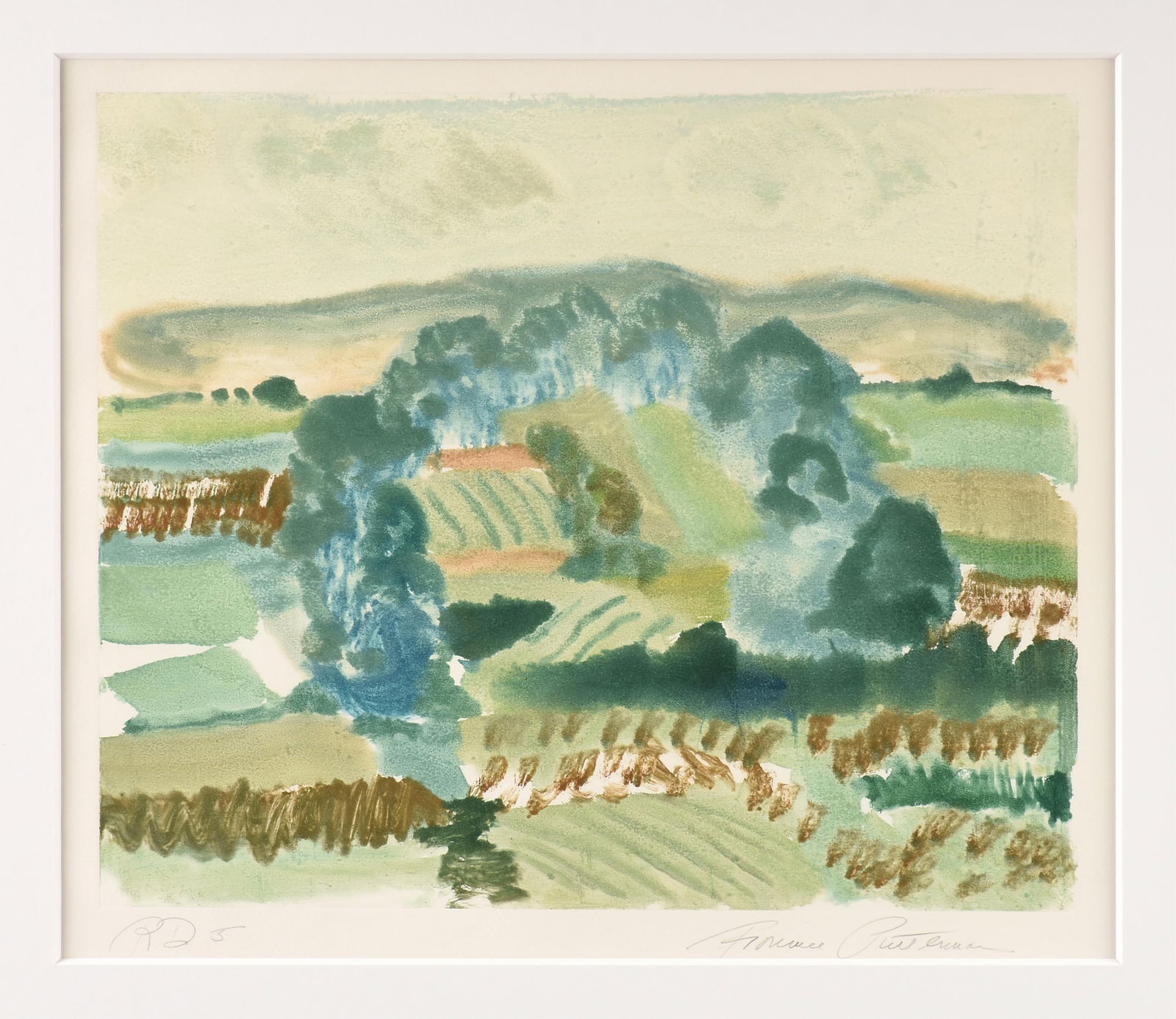 FLORENCE PUTTERMAN (American 1927-2021) "Landscape (Untitled)," 20TH CENTURY, (1 of 12)