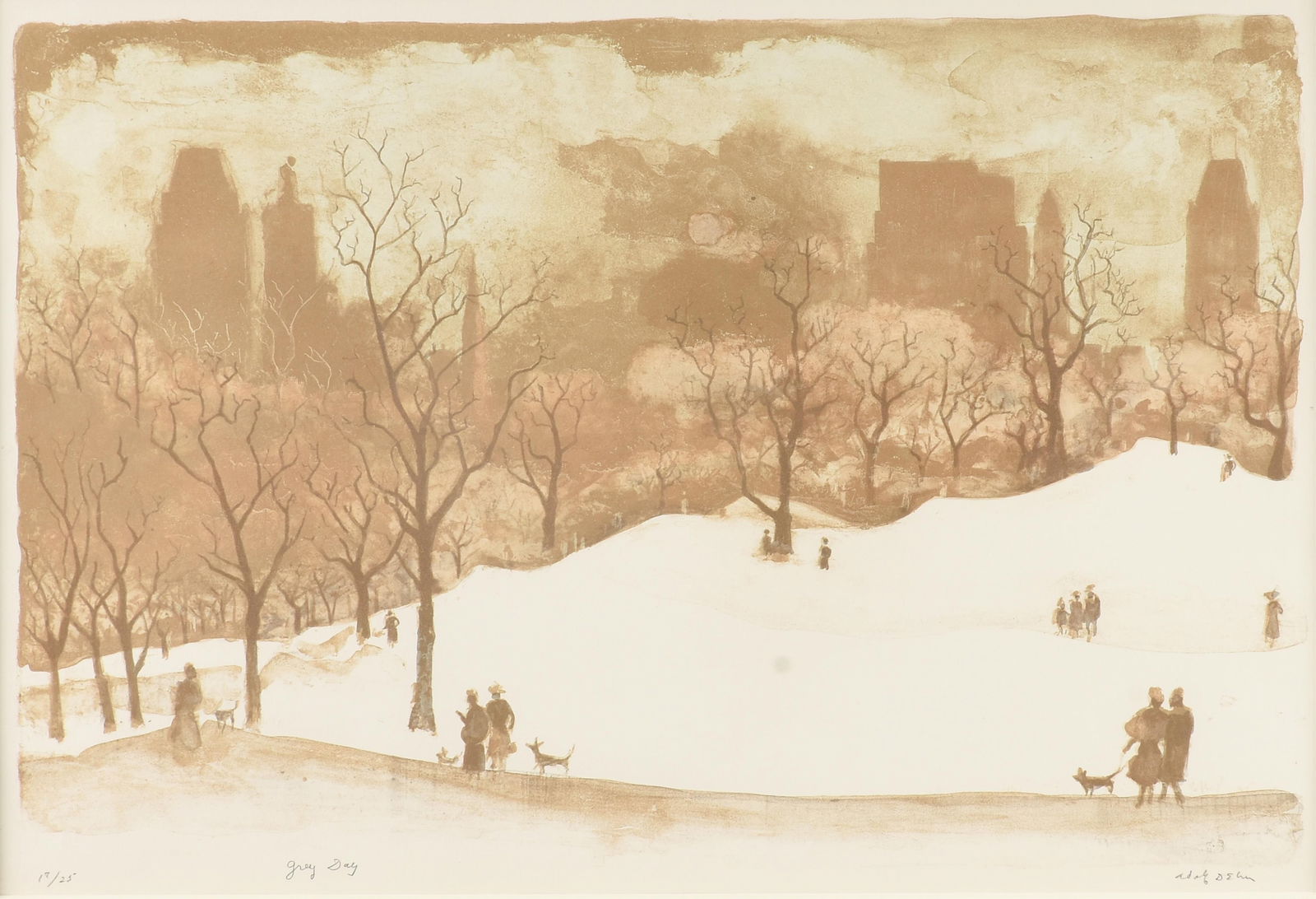 ADOLF ARTHUR DEHN (American 1895-1968) "Grey Day," 1963, (1 of 16)