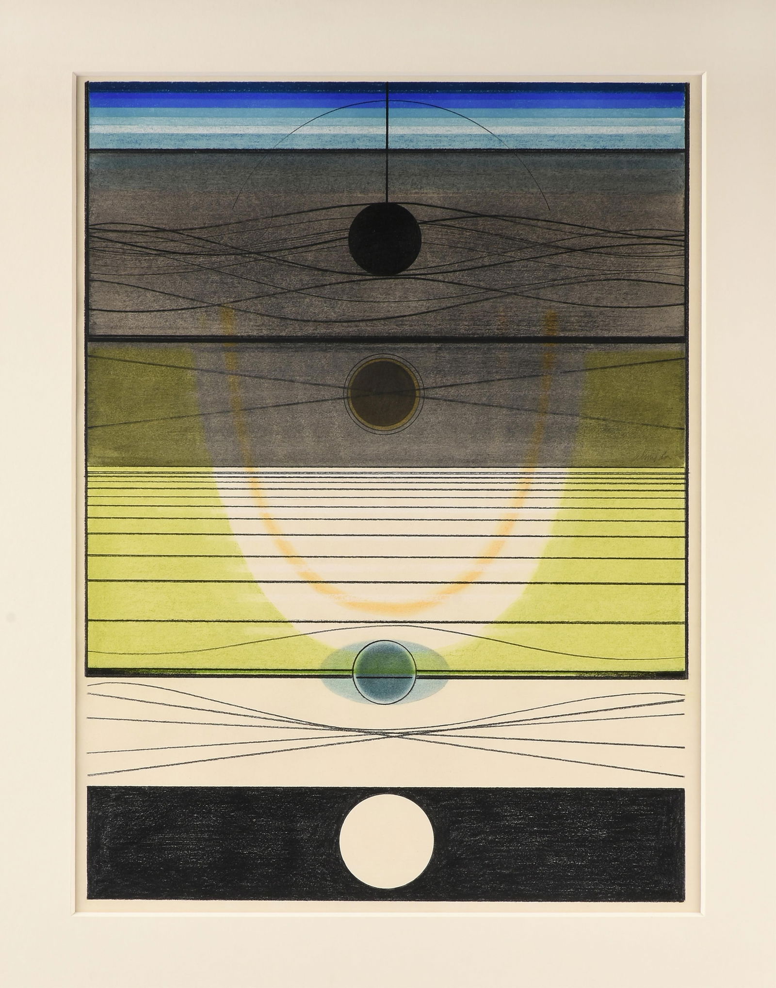 JOSEPH ALMYDA (American 1926-2011), "Circles and Lines (Untitled)," CIRCA 1970, (1 of 11)