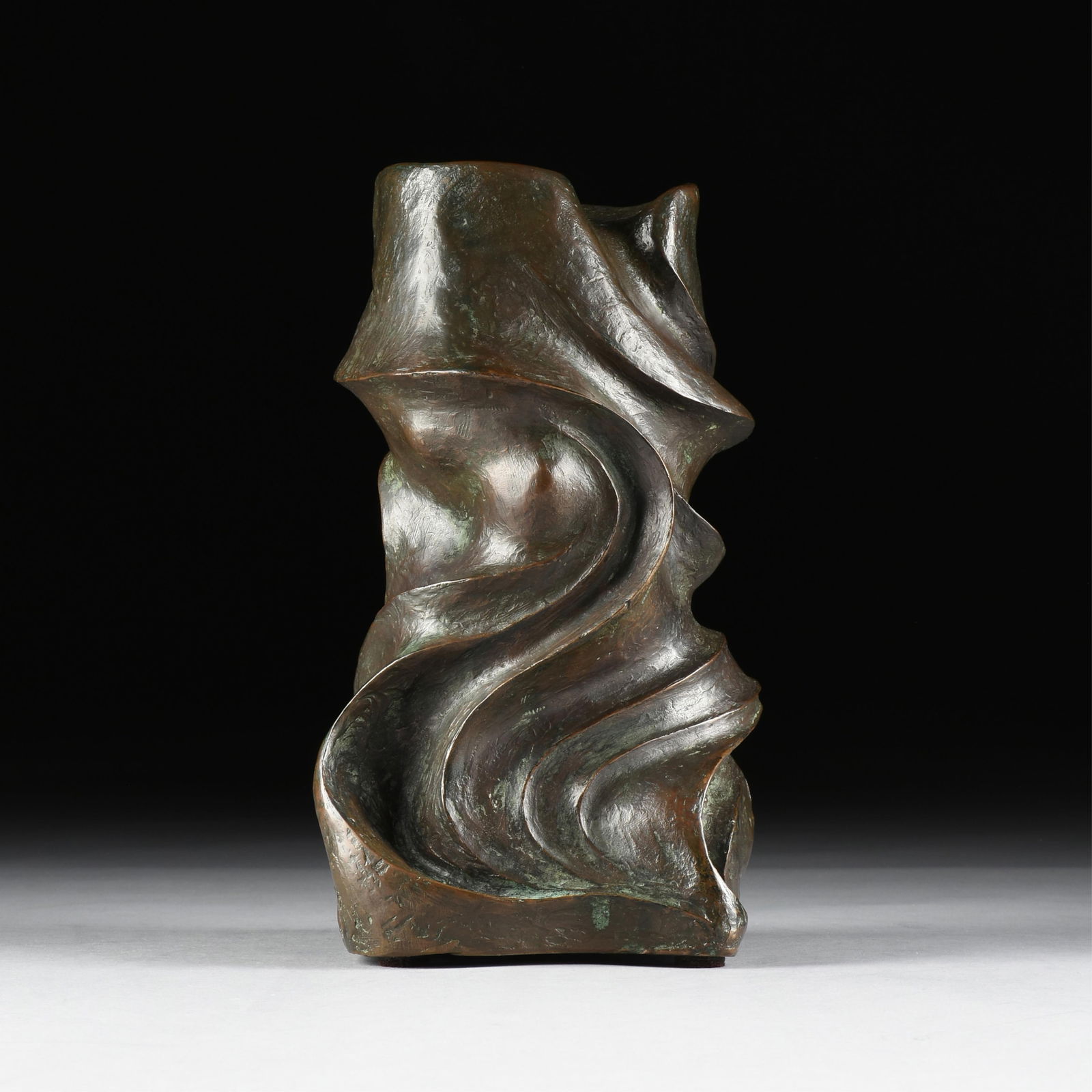 HARVEY BOTT (American/Texas 1933-2025 ) "Napoleon," 1970,: HARVEY BOTT (American/Texas 1933-2025 ) "Napoleon," 1970,bronze with brown and green patinas, signed, dated, and numbered at base, "HB / 12-70 / Cast 1-72 / 3/12."12 x 7 x 7 in. (30.5 x 17.8 x 17.8 cm