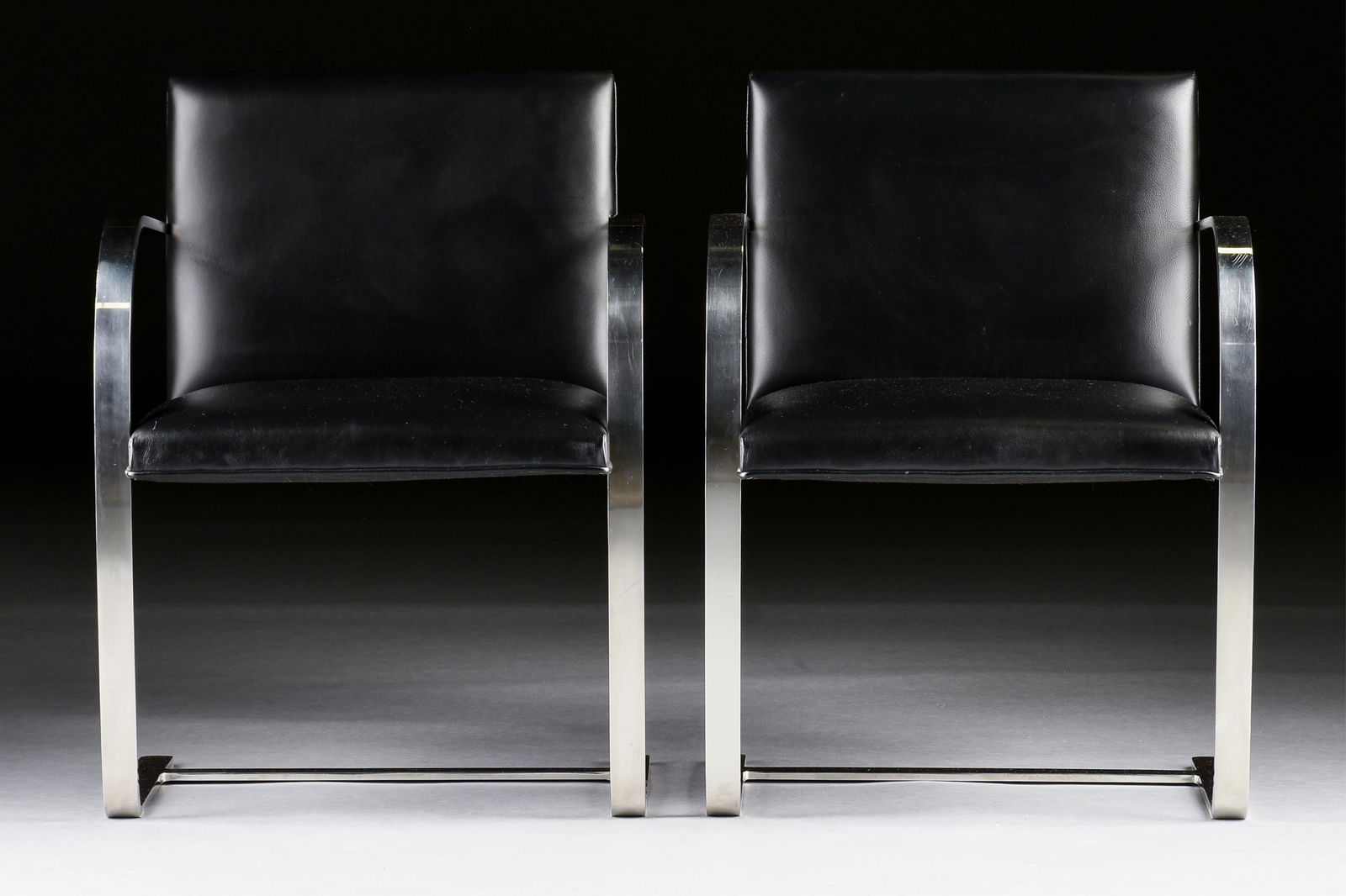 MIES VAN DER ROHE (German/American 1886-1969) A PAIR OF KNOLL BRNO FLAT BAR SIDE CHAIRS, AMERICAN, (1 of 7)