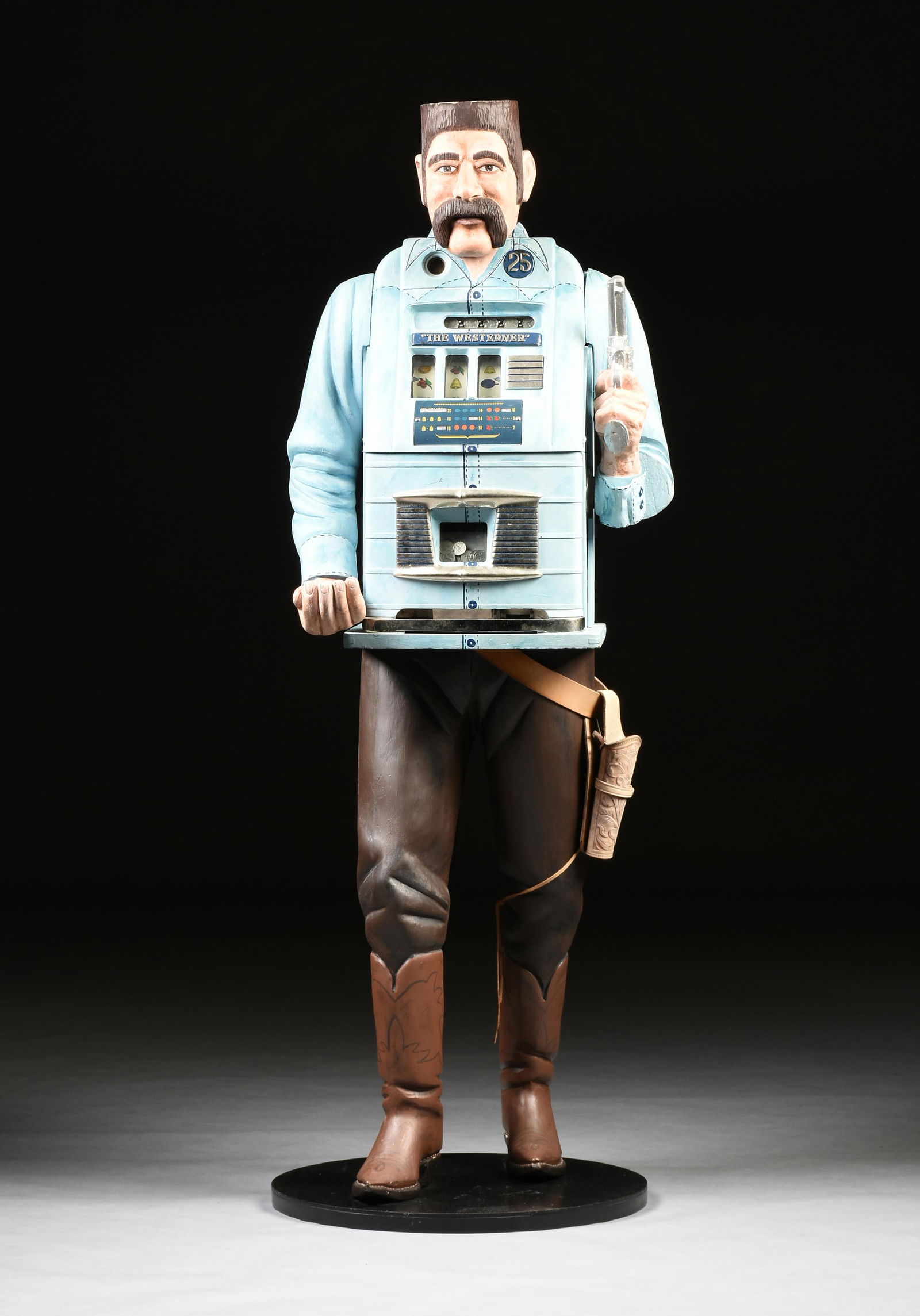 AN AMERICAN MILLS NOVELTY CO. 25 CENT "BELL FRUIT GUM" SLOT MACHINE, CHICAGO, COPYRIGHT 1910, (1 of 10)