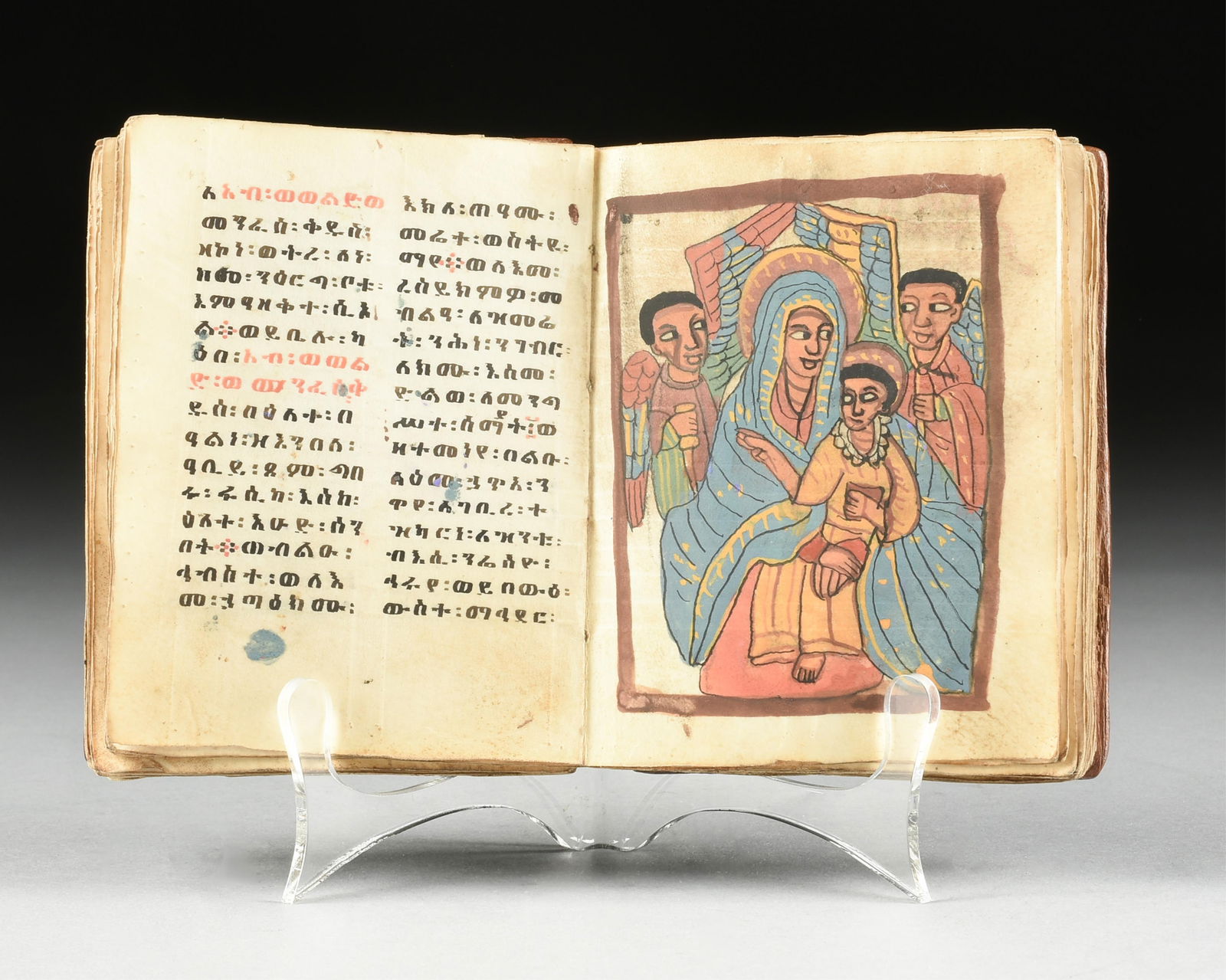 AN ILLUMINATED GE'EZ CHRISTIAN MANUSCRIPT, ETHIOPIAN, 19TH CENTURY, (1 of 10)