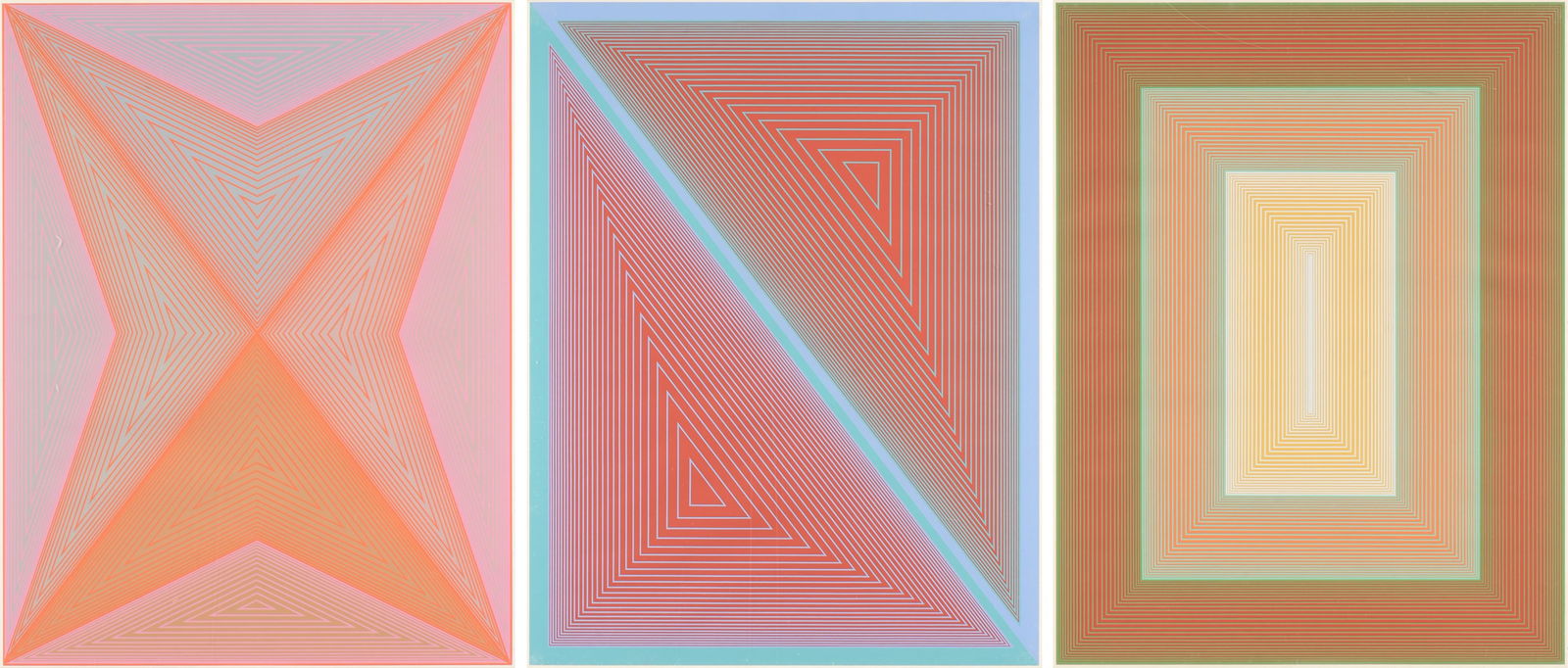 RICHARD ANUSZKIEWICZ (American 1930-2020) THREE OP ART PRINTS, from the "Inward Eye" PORTFOLIO, (1 of 20)