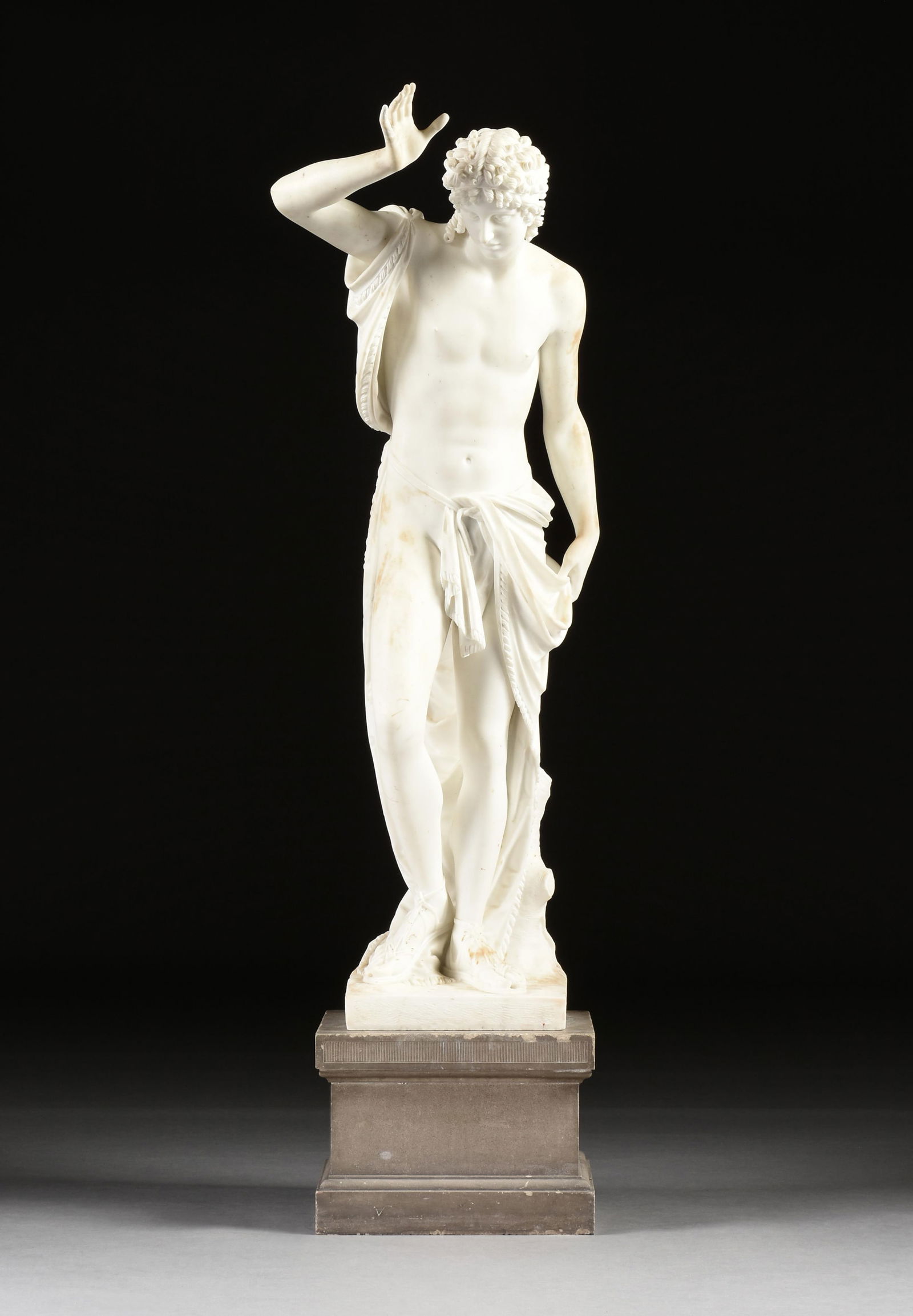 A NEOCLASSICAL SCULPTURE OF A YOUNG MAN, 20TH CENTURY, (1 of 10)