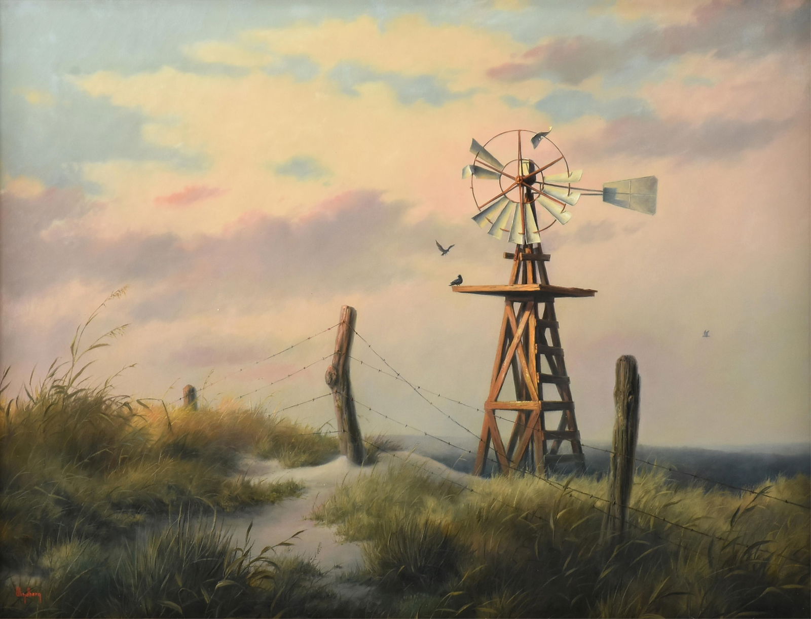 DALHART WINDBERG (American/Texas b. 1933) "Waiting for Wind," 20TH CENTURY,: DALHART WINDBERG (American/Texas b. 1933) "Waiting for Wind," 20TH CENTURY,oil on canvas, signed lower left, "Windberg."18 x 24 in. (45.7 x 61 cm.), Frame: 27 1/4 x 33 1/4 in. (69.2 x 84.5 cm.)