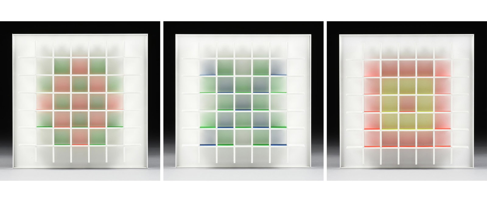 LUIS TOMASELLO (Argentine 1915–2014) "Atmosphere Chromoplastique A, B and C," 2012, (1 of 12)