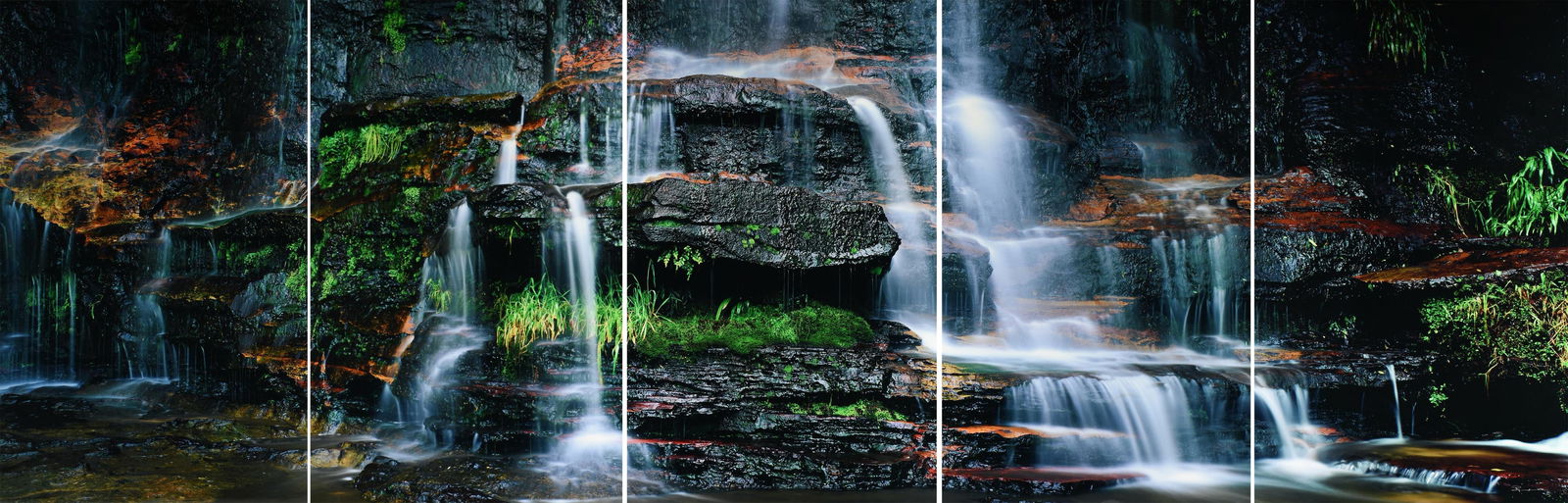 PETER LIK (Australian b. 1959) "A Secret Place," 21ST CENTURY,: PETER LIK (Australian b. 1959) "A Secret Place," 21ST CENTURY,color photograph divided into five separate panels, the left panel is signed on the reverse, "Peter Lik," and has the artist's digital aut