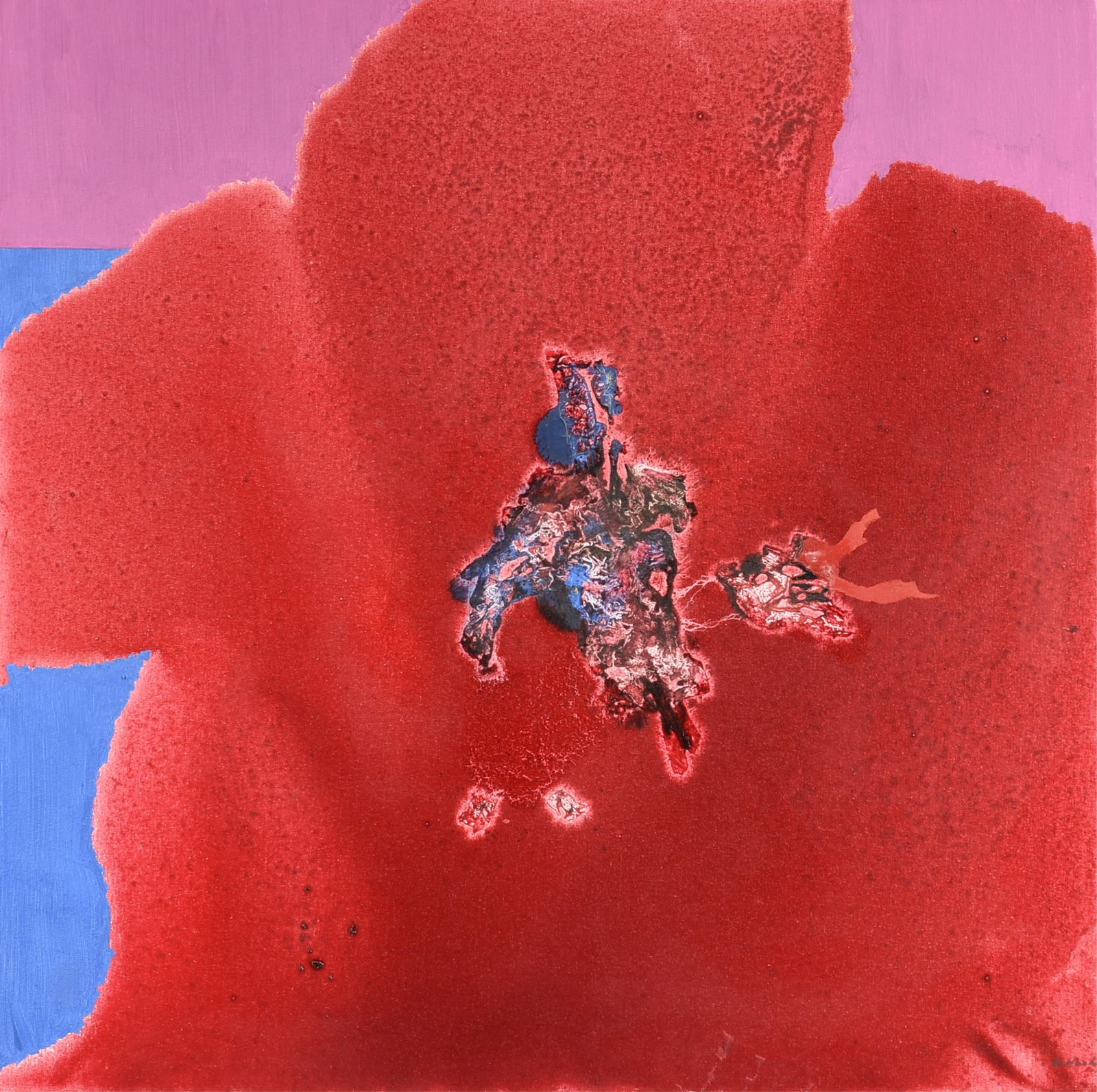 DOROTHY HOOD (American/Texas 1918-2000) "Red Clover," CIRCA 1980s,: DOROTHY HOOD (American/Texas 1918-2000) "Red Clover," CIRCA 1980s,oil on canvas, signed lower right, "D. Hood," also signed and titled on the stretcher, "D, Hood / Red Clover," and with the Meredith L