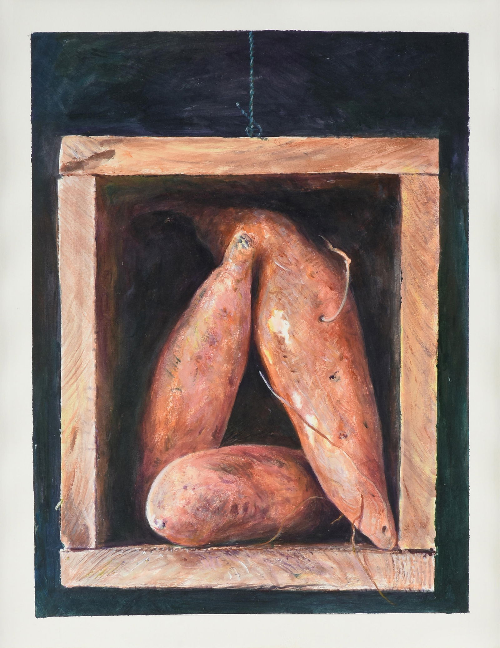 KERMIT OLIVER (American/Texas b. 1943) "Roots," 1999,: KERMIT OLIVER (American/Texas b. 1943) "Roots," 1999,acrylic on paper, signed lower center, "Oliver," with a label on reverse from Hooks-Epstein Galleries, Houston, Texas.12 1/4 x 9 1/8 in. (31.1 x 23