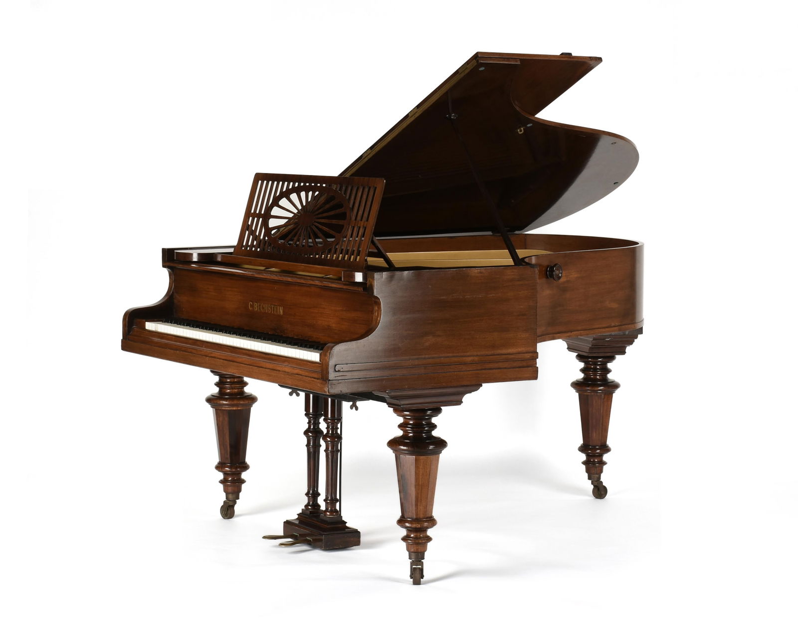 A C. BECHSTEIN MODEL A GRAND PIANO, GERMAN, CIRCA 1905,: A C. BECHSTEIN MODEL A GRAND PIANO, GERMAN, CIRCA 1905,a polished mahogany piano, interior metal frame marked. C. Bechstein / Berlin / A."36 1/2 x 70 x 57 in. (92.7 x 177.8 x 144.8 cm.) Provenance: Es
