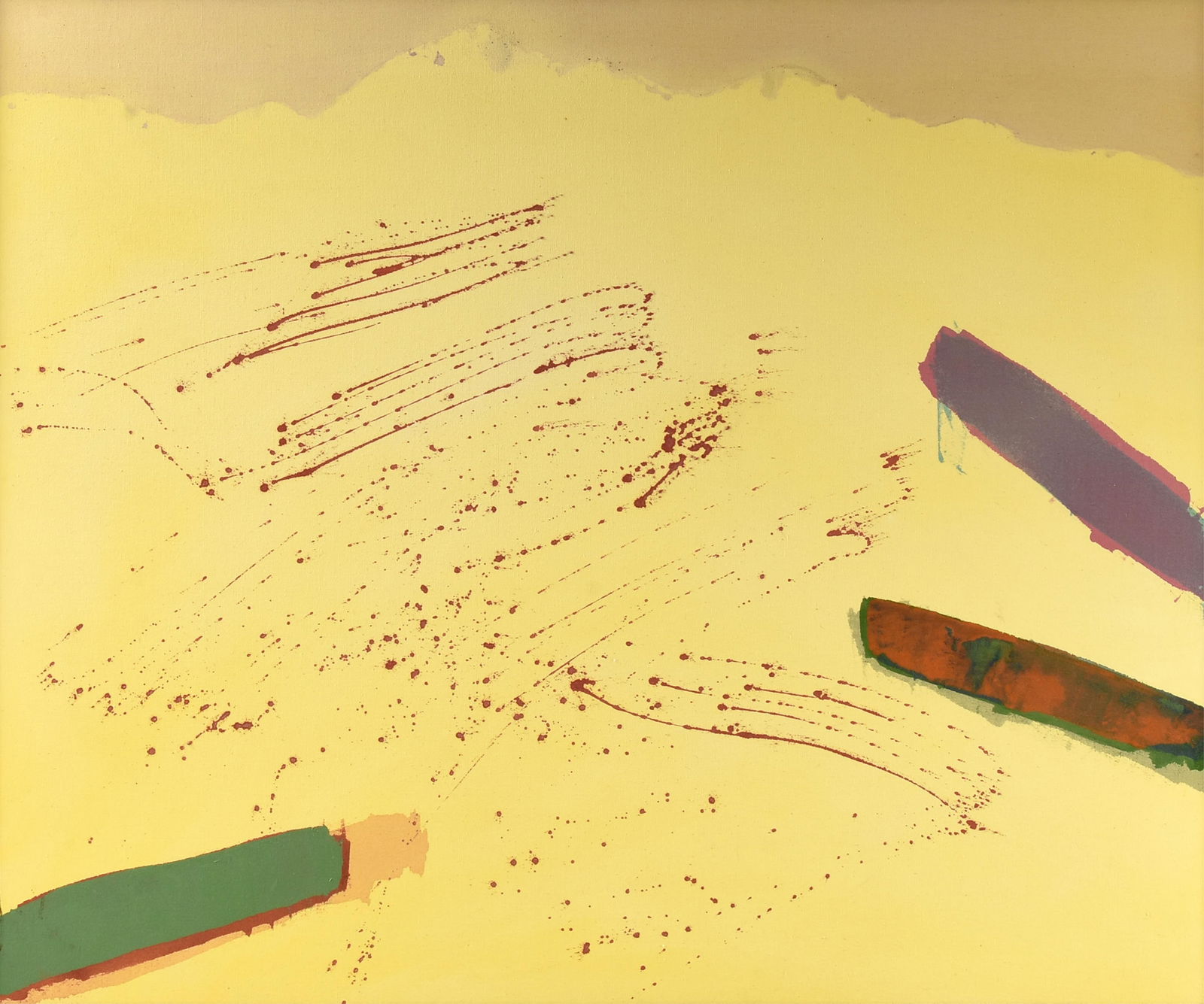 BASILIOS POULOS (American/Texas b. 1941) "Karpa," 1977,: BASILIOS POULOS (American/Texas b. 1941) "Karpa," 1977,acrylic on canvas, signed, dated and titled on reverse on the canvas and the stretcher, "Basilos Poulos / 1977 / Karpa," and with a gallery label