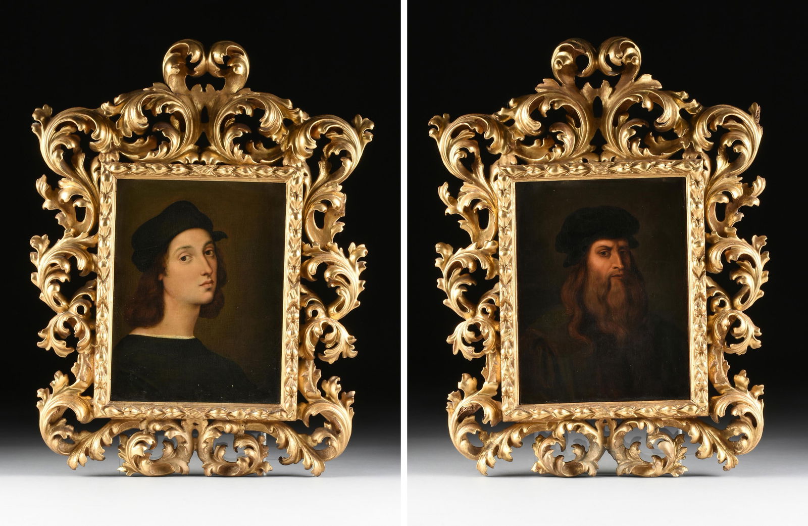 A PAIR OF BAROQUE PICTURE FRAMES, ITALIAN, CIRCA 1700,: A PAIR OF BAROQUE PICTURE FRAMES, ITALIAN, CIRCA 1700,carved and gilt wooden frames.29 x 21 x 2 in. (73.7 x 53.3 x 5.1 cm.)