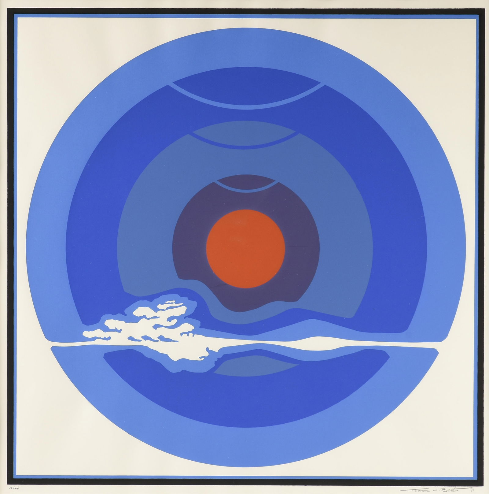 THOMAS W. BENTON (American 1930-2007) THREE ABSTRACT PRINTS WITH CIRCLES, 1971, (1 of 17)