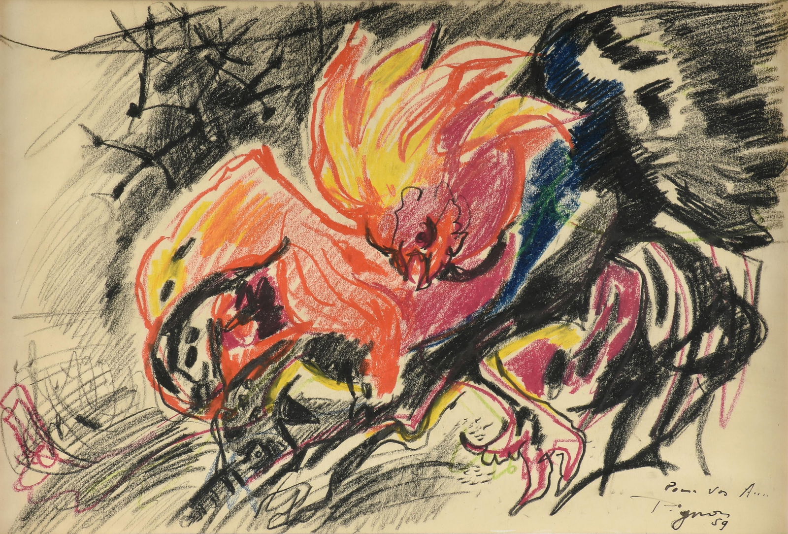 EDOUARD PIGNON (French 1905-1993) "Cockfight," 1959, (1 of 12)