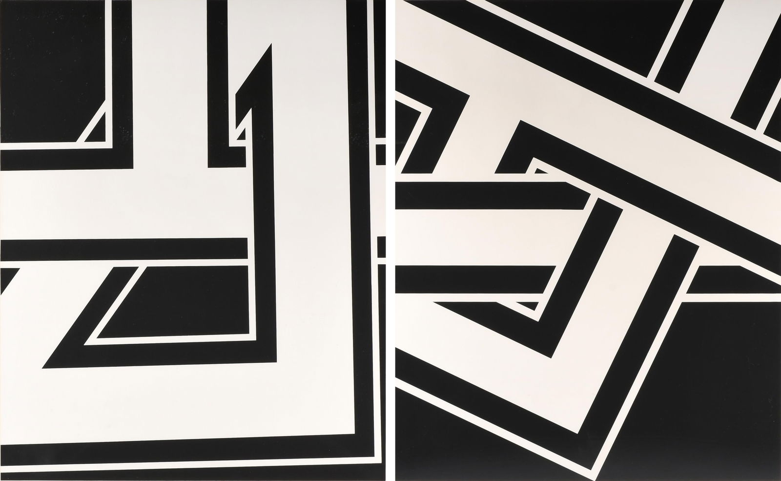 PIERRE CLERK (American b. 1928) TWO PRINTS, "Untitled (Black and White)," 1970 AND 1971, (1 of 20)