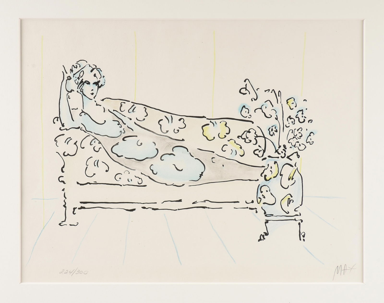 PETER MAX (German/American b. 1937) "Lady on Couch," CIRCA 1973, (1 of 12)