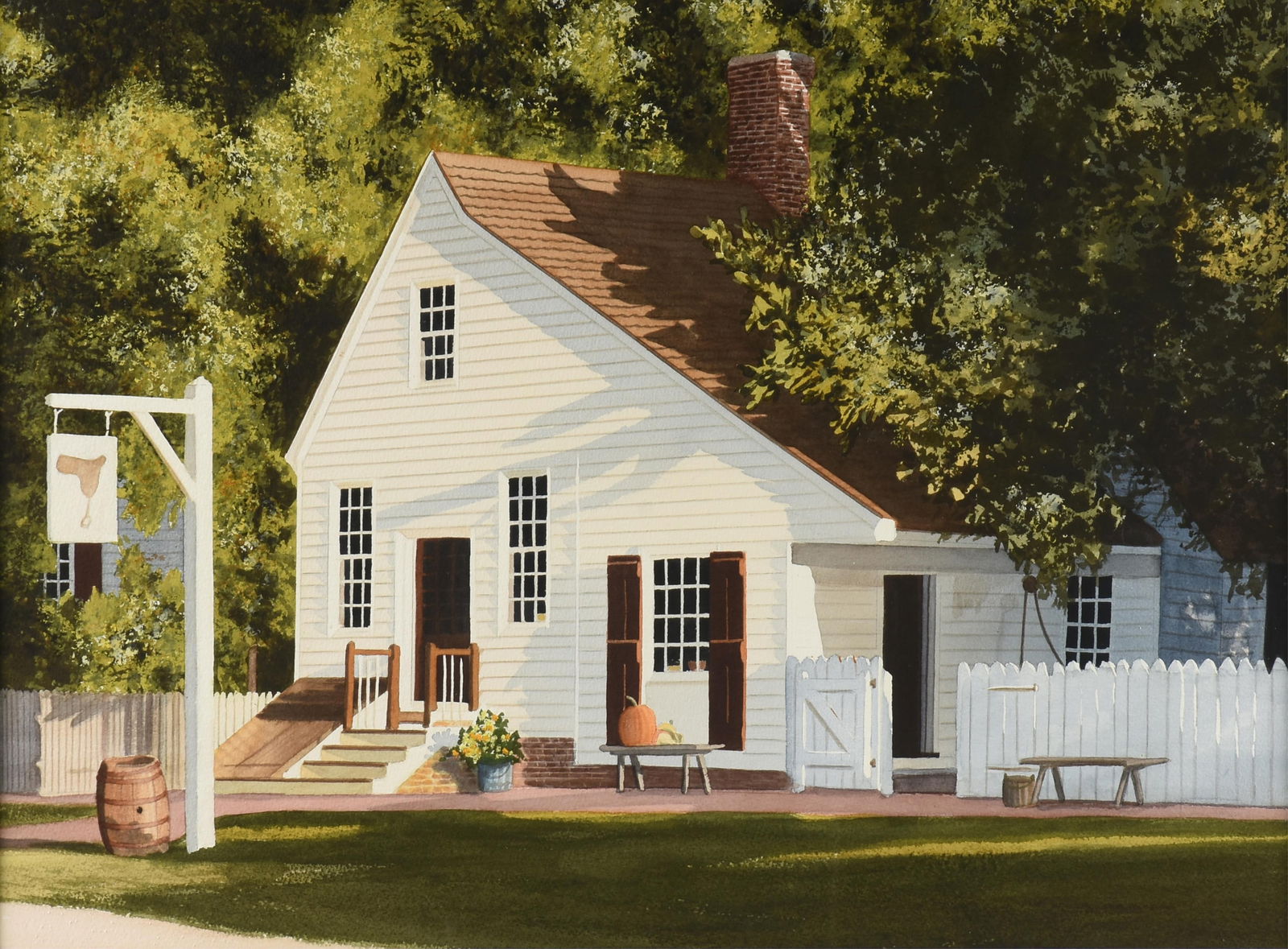 THOMAS A. NEWNAM (American b. 1946) "The Saddlery (Untitled)," 21ST CENTURY,: THOMAS A. NEWNAM (American b. 1946) "The Saddlery (Untitled)," 21ST CENTURY,watercolor on paper.21 x 28 1/2 in. (53.3 x 72.4 cm.), Frame: 31 1/4 x 39 in. (79.4 x 99.1 cm.) Provenance: Private Collecti