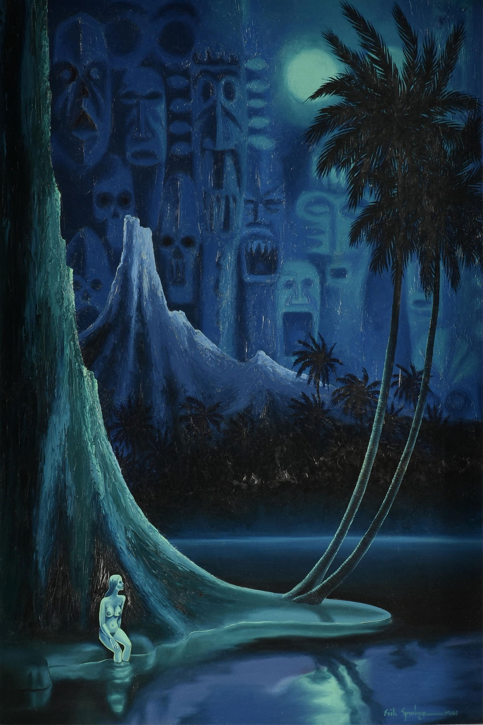 ERIK SPROHGE (American b. 1932) "Moonlit Dreamscape (Untitled)," 1961, (1 of 13)