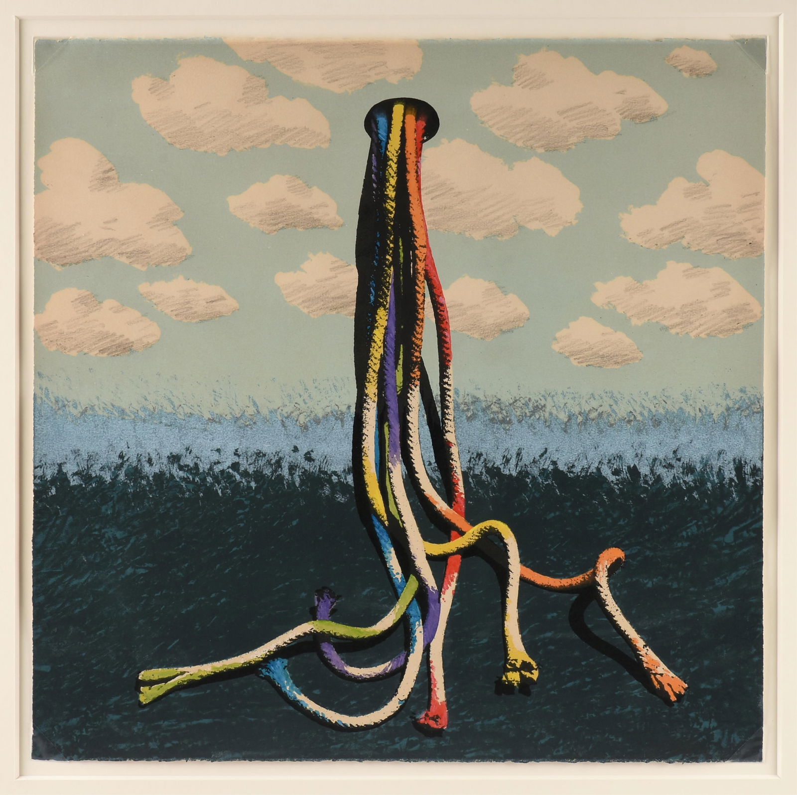 ELFRIEDE SCHUSELKA (Austrian b. 1940) TWO PRINTS, "End of the Rainbow," AND "Pieces of Sky," CIRCA: ELFRIEDE SCHUSELKA (Austrian b. 1940) TWO PRINTS, "End of the Rainbow," AND "Pieces of Sky," CIRCA 1980,lithographs on paper, each signed lower right, "Schuselka," and numbered lower left, "18/25," an