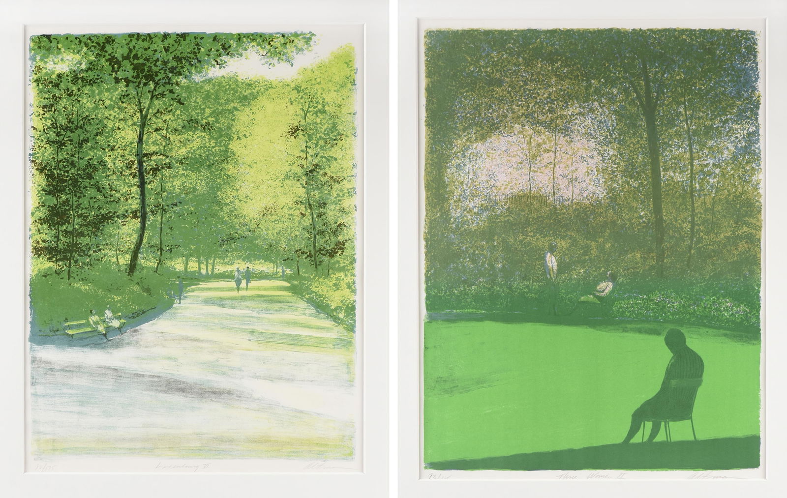 HAROLD ALTMAN (American 1924-2003) TWO PRINTS, "Three Women II," and "Luxembourg VI," CIRCA 1970, (1 of 20)