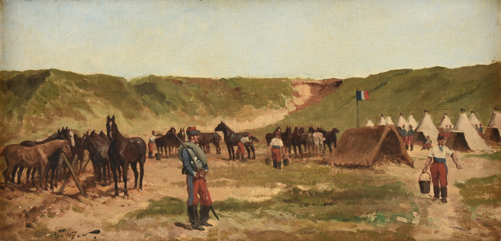 GEORGES LOUIS HYON (French 1855-1913) Soldiers at Camp, 19TH CENTURY, (1 of 11)