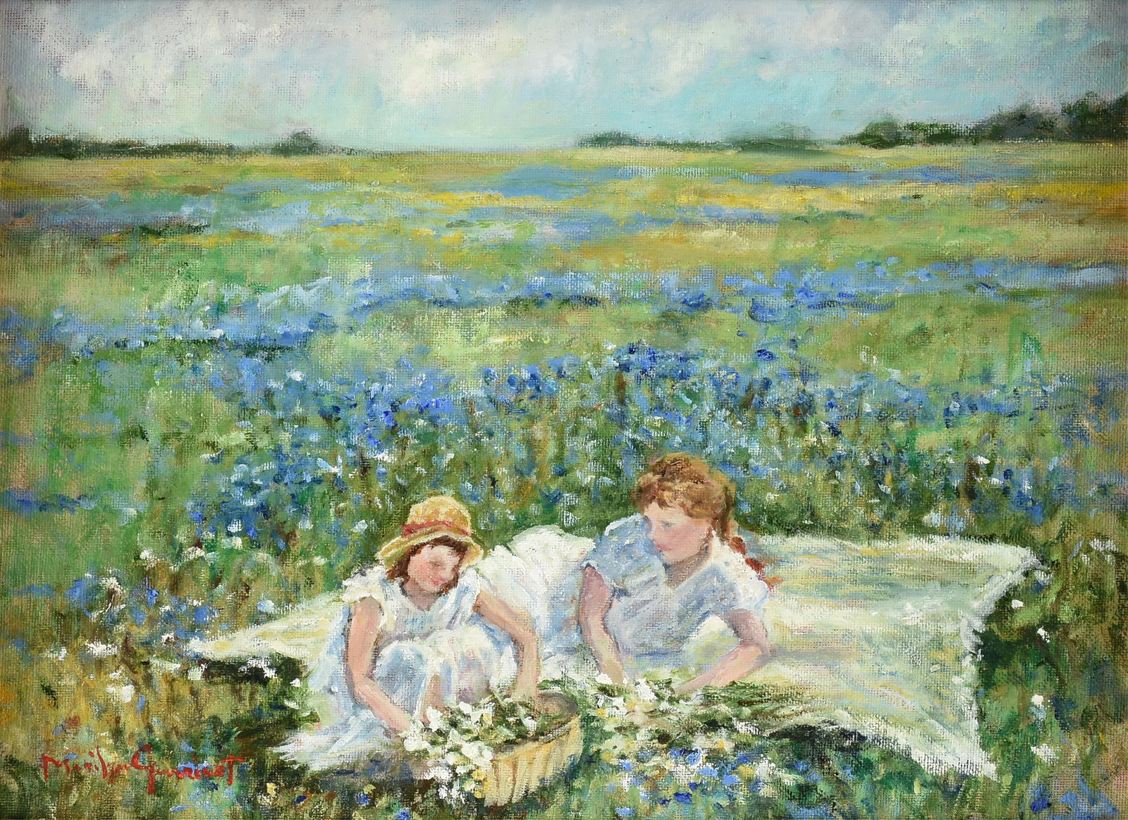 MARILYN GUERINOT (American/Texas b. 1947) Springtime, 21ST CENTURY,: MARILYN GUERINOT (American/Texas b. 1947) Springtime, 21ST CENTURY, oil on canvasboard, signed lower left, "Marilyn Guerinot." 12 x 16 in. (30.5 x 40.6 cm.), Frame: 17 x 21 in. (43.2 x 53.3 cm.) Prove