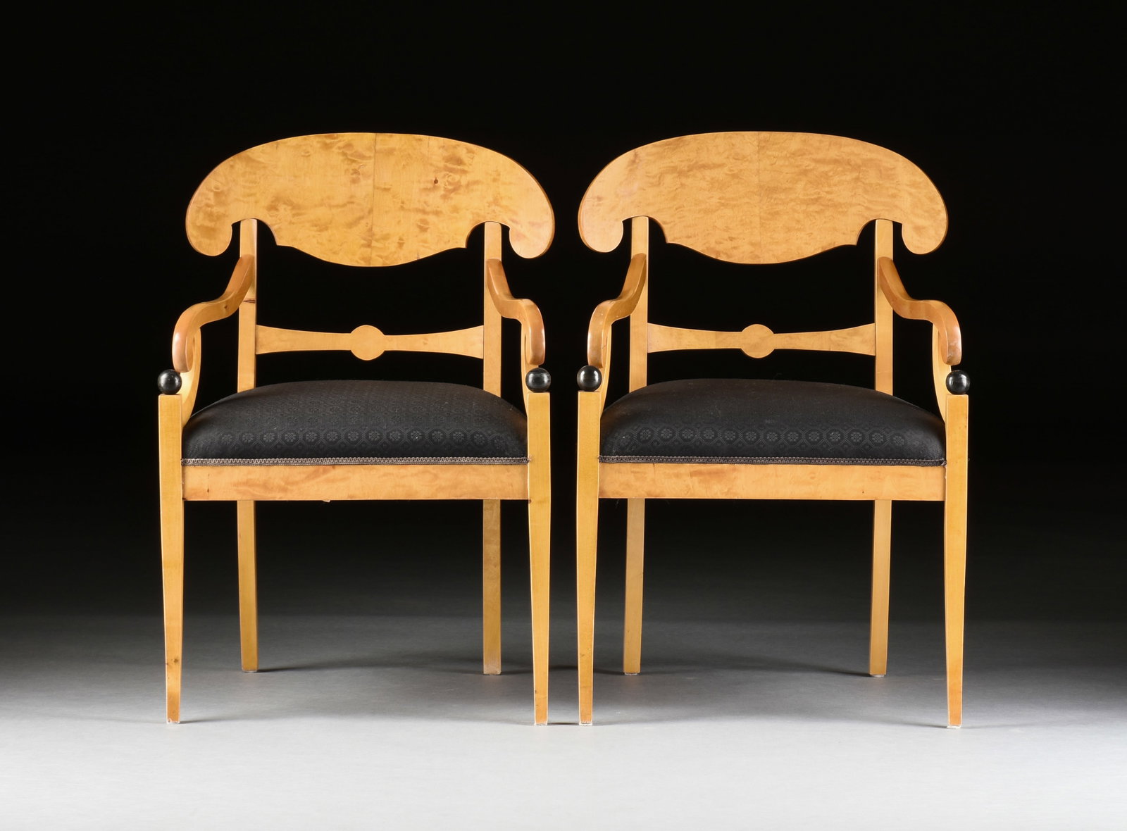 A PAIR OF BIEDERMEIER SIDE CHAIRS, PROBABLY SWEDISH, CIRCA 1900, (1 of 8)